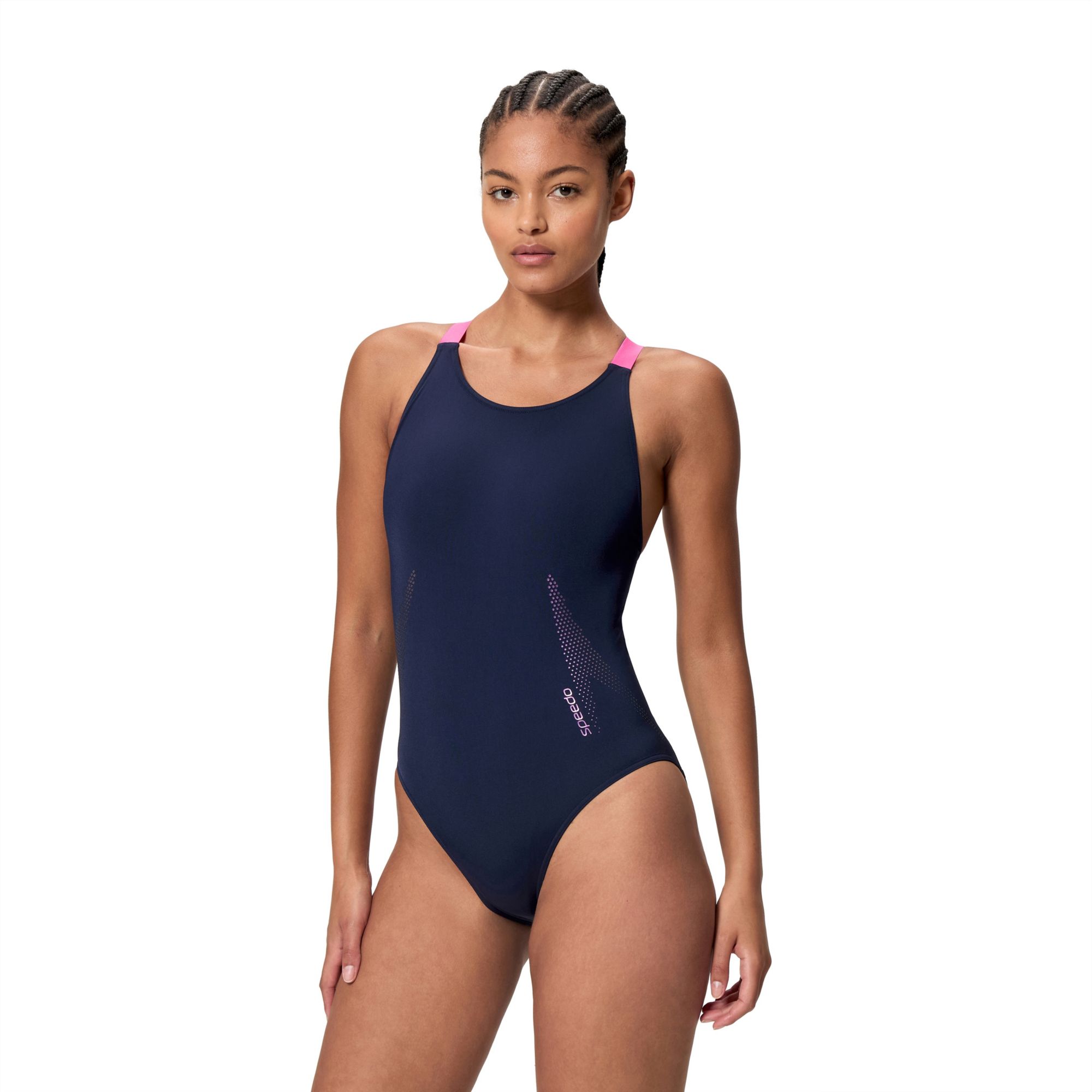 Speedo Women's Solid Boom Leaderback One Piece