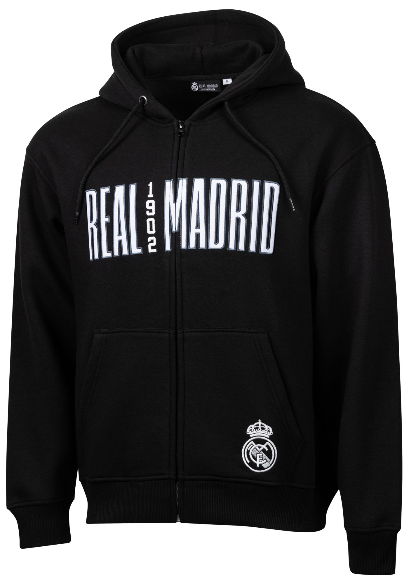 Sport Design Sweden Adult Real Madrid Black Baseline Full-Zip Hoodie, Men's, XL