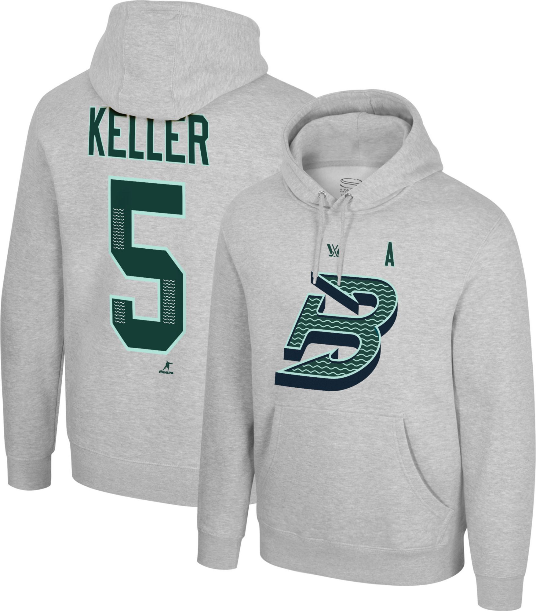 Stadium Essentials Adult Boston Fleet Heather Grey Megan Keller #5 Pullover Hoodie