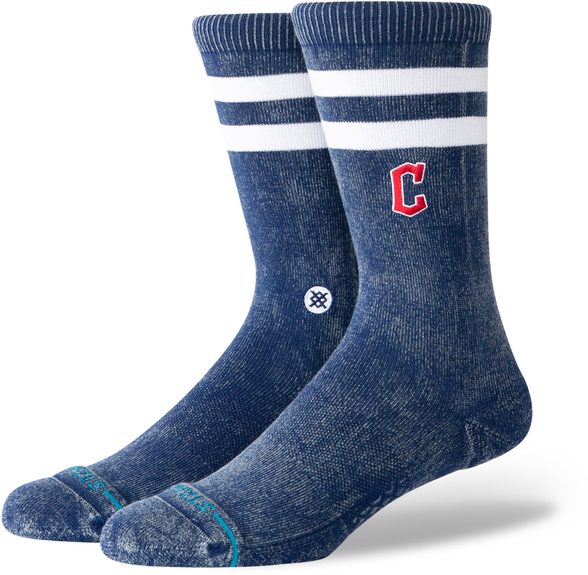 Stance Adult Cleveland Guardians Navy Rotation Crest Crew Socks