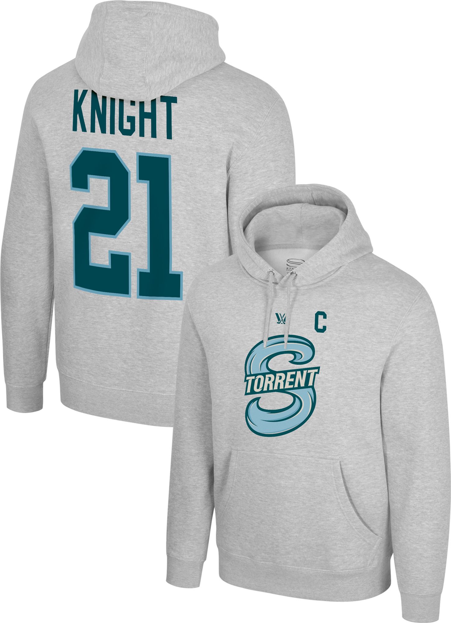 Stadium Essentials Adult Seattle Torrent Hilary Knight #21 Heather Grey Pullover Hoodie