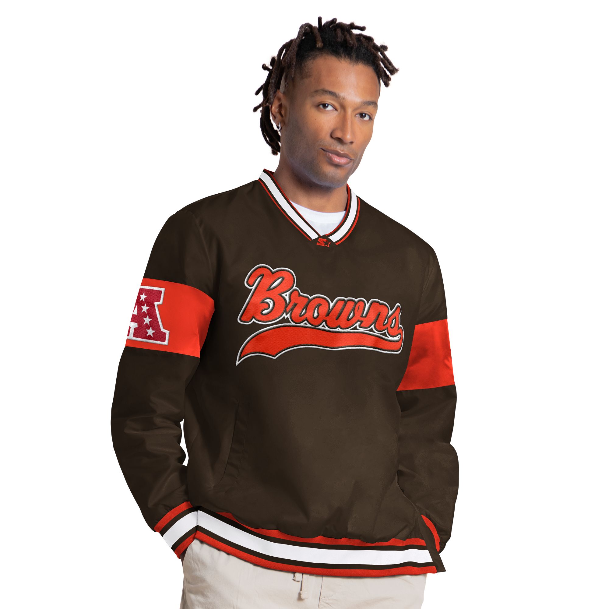 Starter Men's Cleveland Browns Brown Tailsweep Pullover Jacket