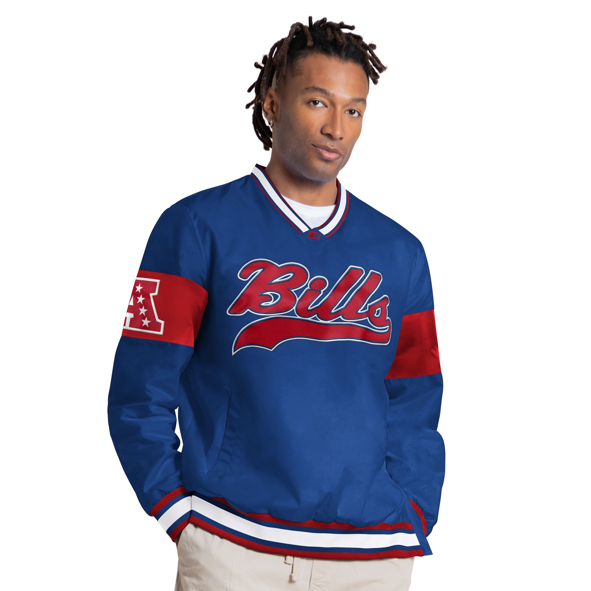 Starter Men's Buffalo Bills Blue Tailsweep Pullover Jacket