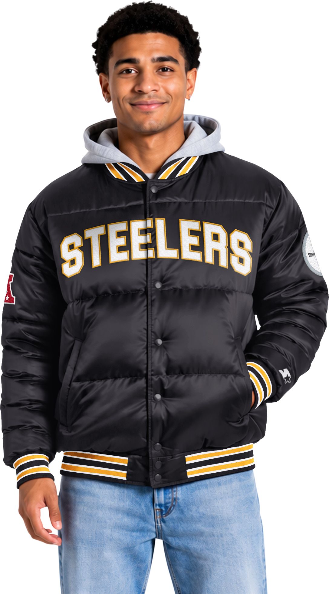 Starter Men's Pittsburgh Steelers Bronx Bubble Jacket