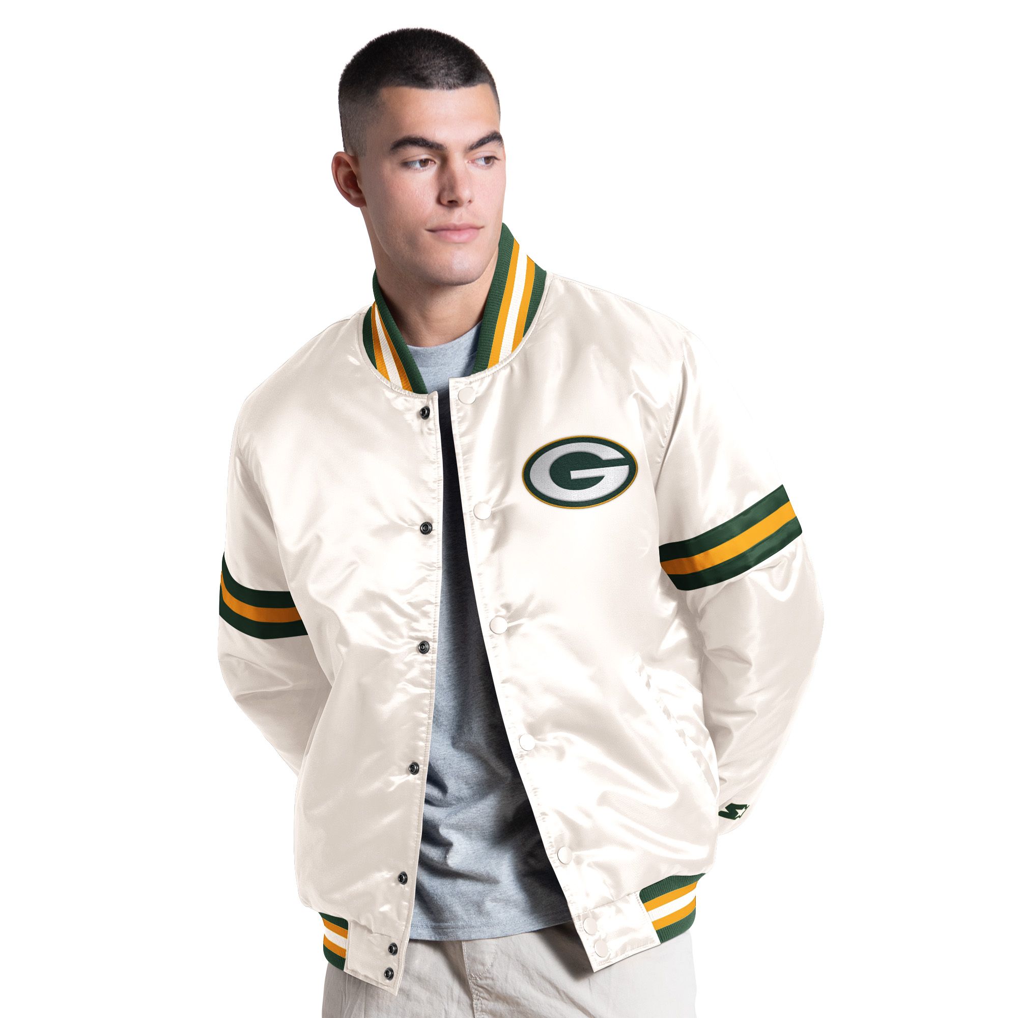 Starter Men's Green Bay Packers Court Satin Jacket