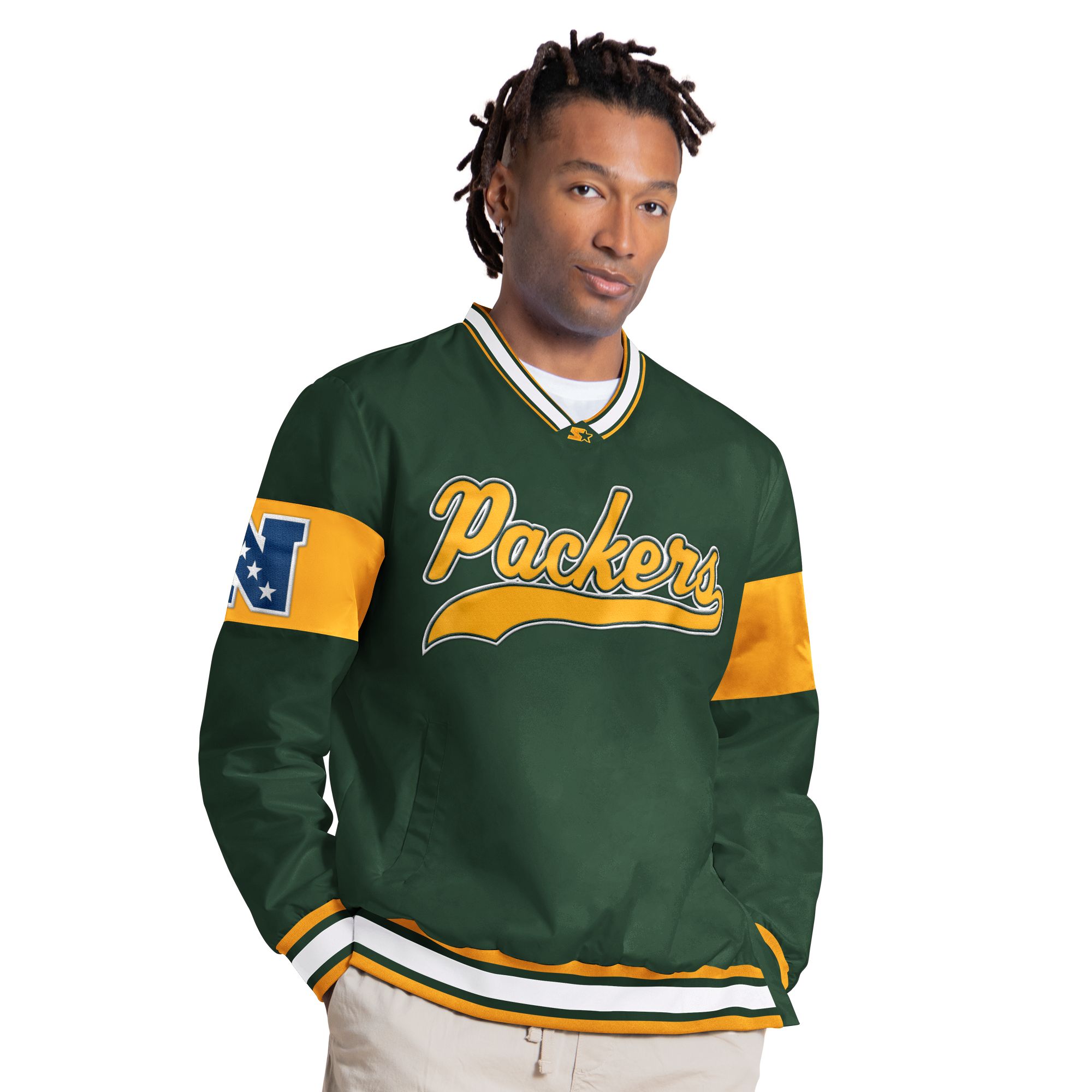 Starter Men's Green Bay Packers Green Tailsweep Pullover Jacket