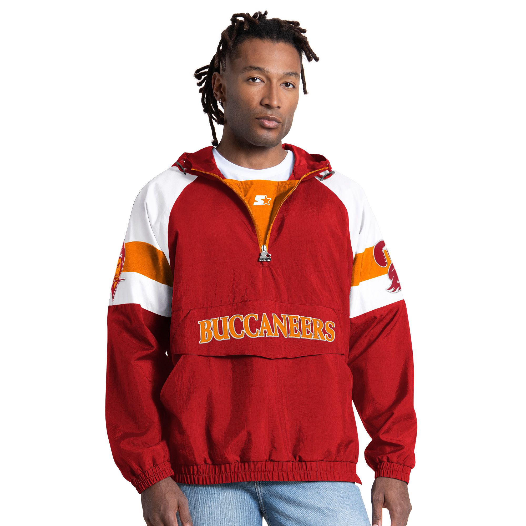 Starter Men's Tampa Bay Buccaneers Streetcut Half-Zip Jacket