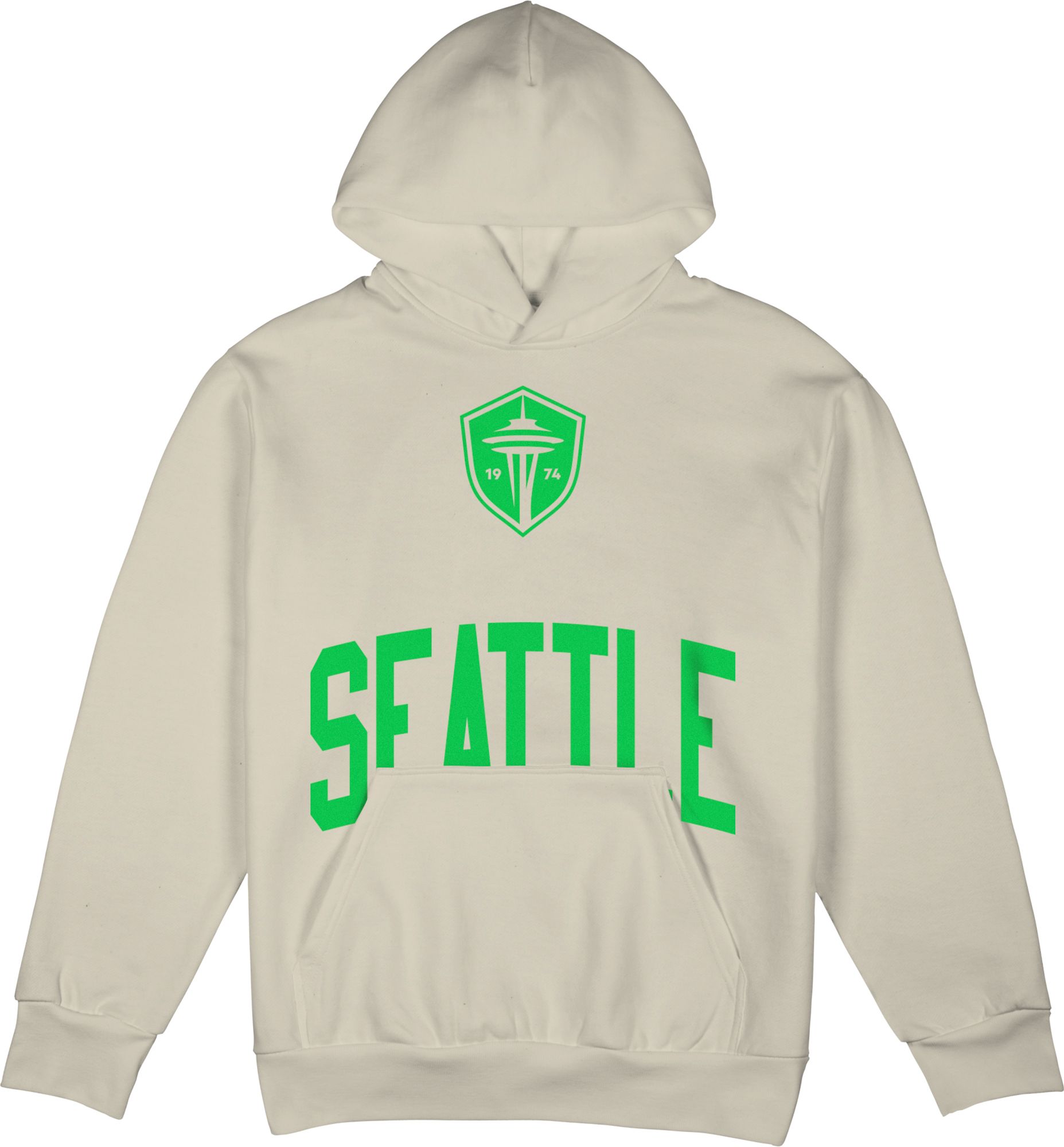 Stadium Essentials Adult Seattle Sounders 2026 Off White Wordmark Hoodie