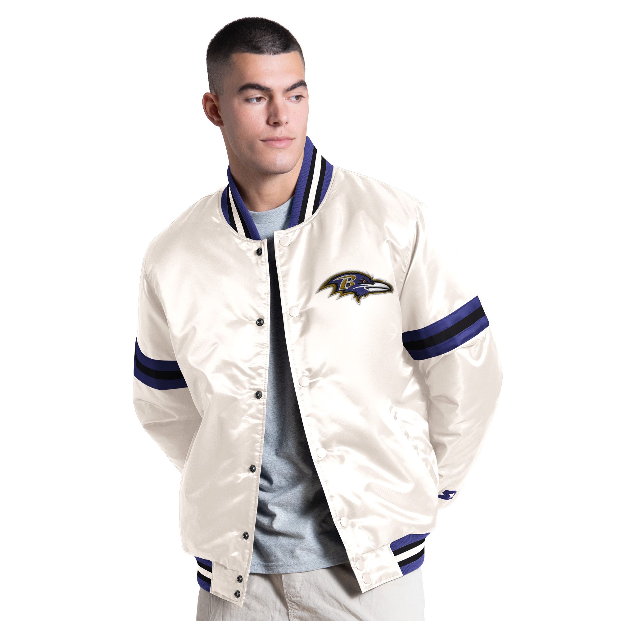 Starter Men's Baltimore Ravens Court Satin Jacket
