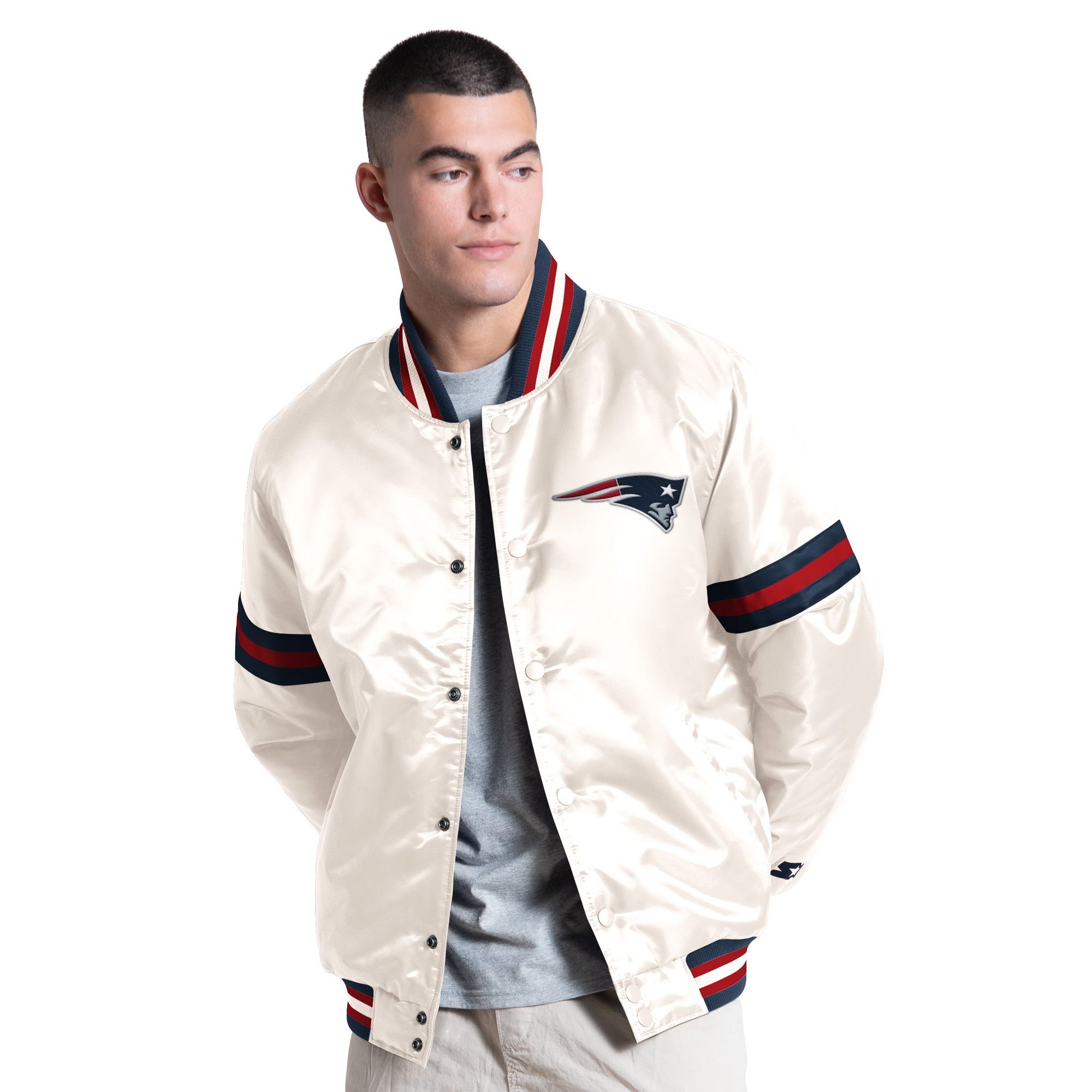 Starter Men's New England Patriots Court Satin Jacket
