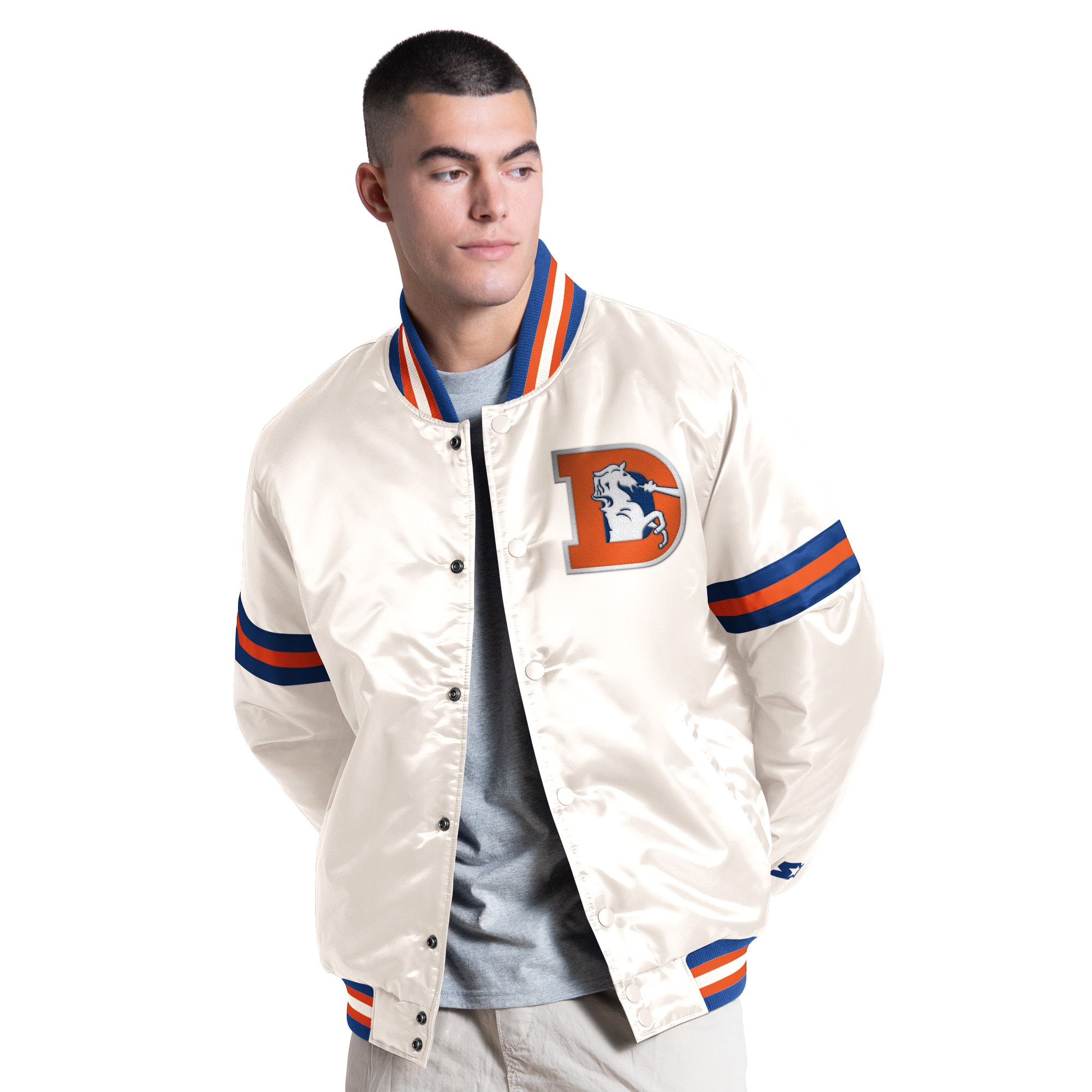 Starter Men's Denver Broncos Court Satin Jacket
