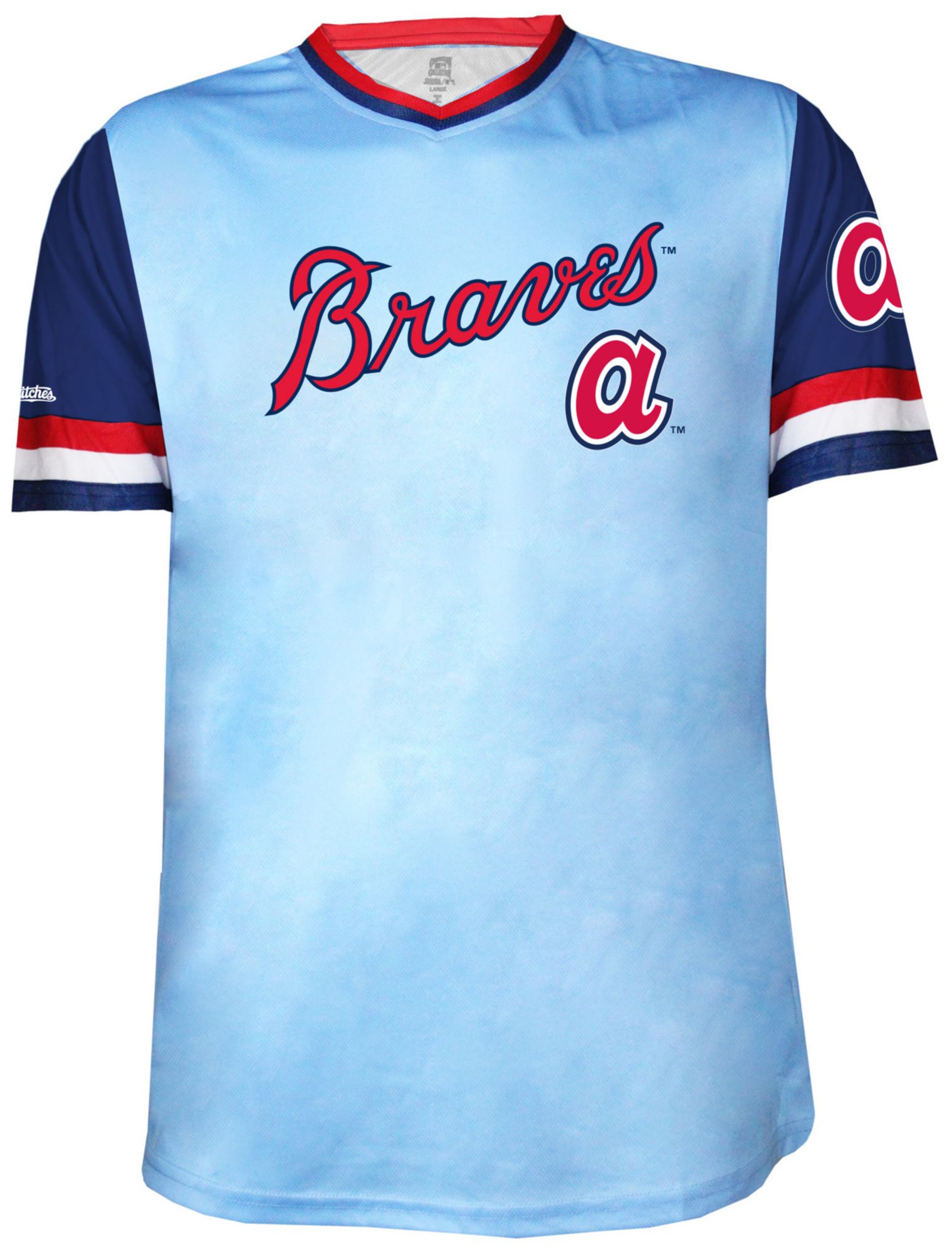 Stitches Men's Atlanta Braves Blue Sublimated T-Shirt