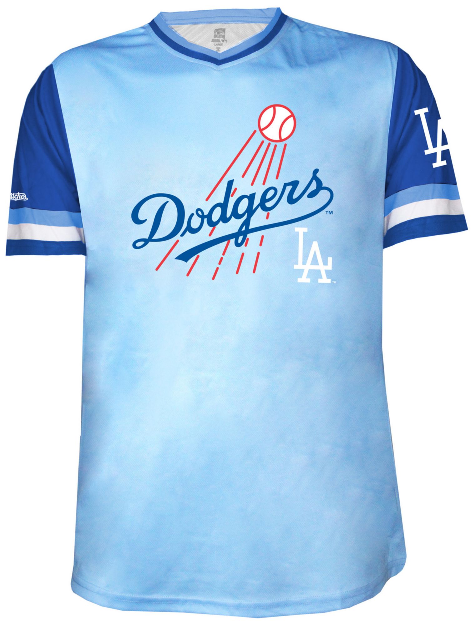 Stitches Men's Los Angeles Dodgers Blue Sublimated T-Shirt