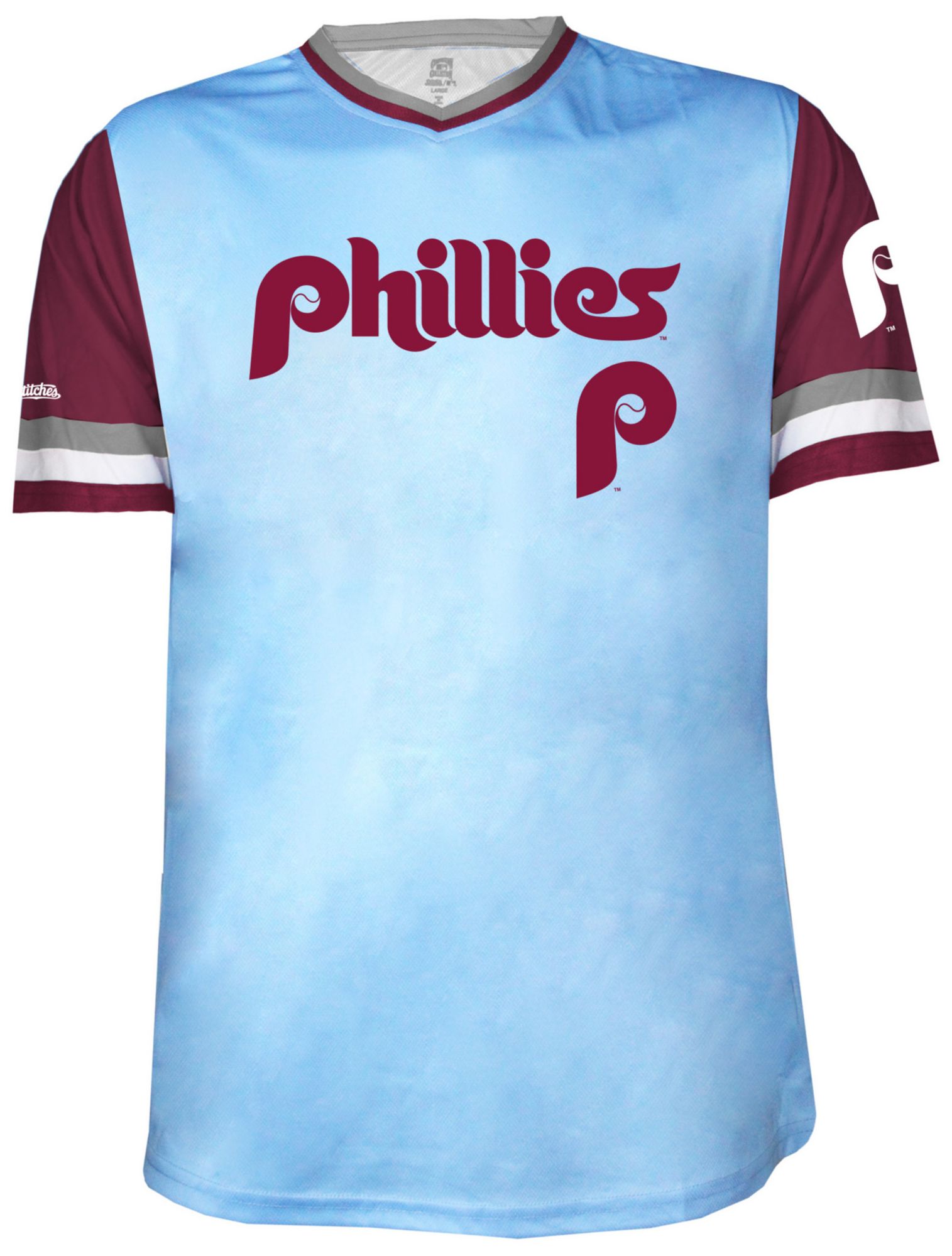 Stitches Men's Philadelphia Phillies Blue Sublimated T-Shirt