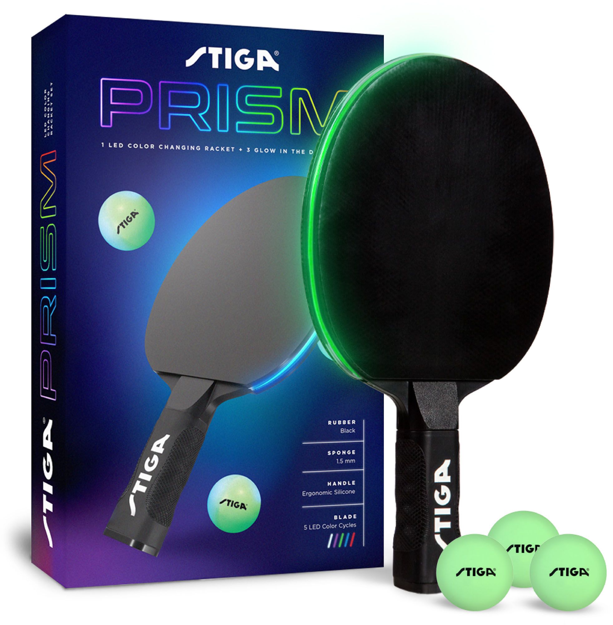 STIGA Prism LED Color Changing Racket Set