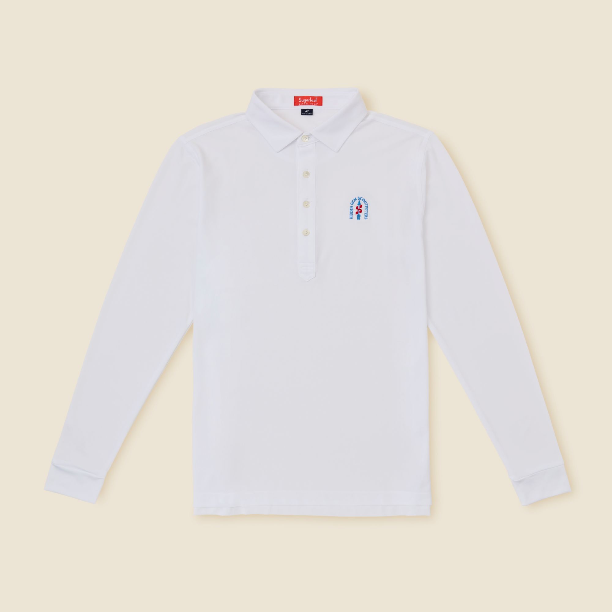 Sugarloaf Social Club Men's Solid Long Sleeve Pique Golf Polo