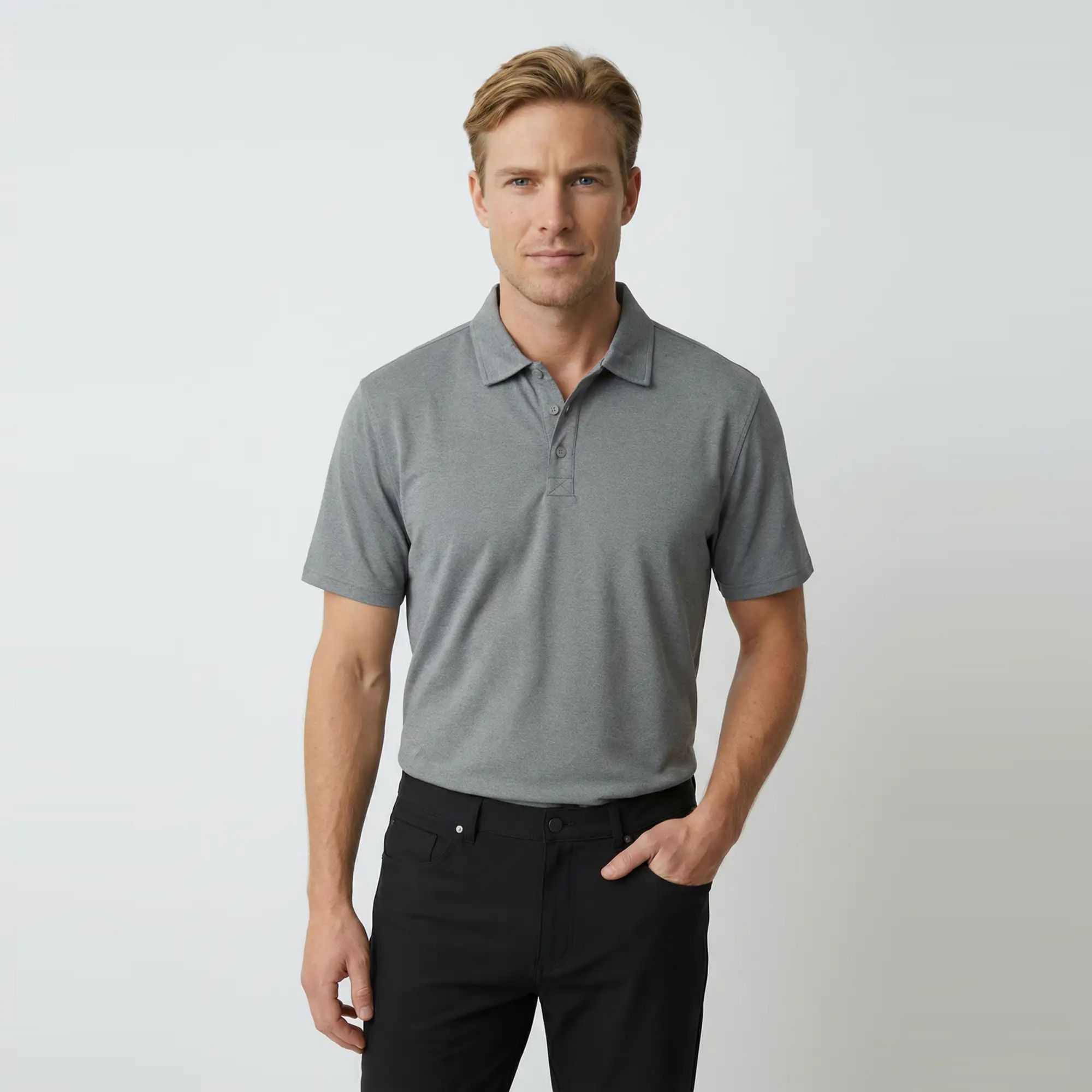 Sun Mountain Men's Lux Heather Golf Polo