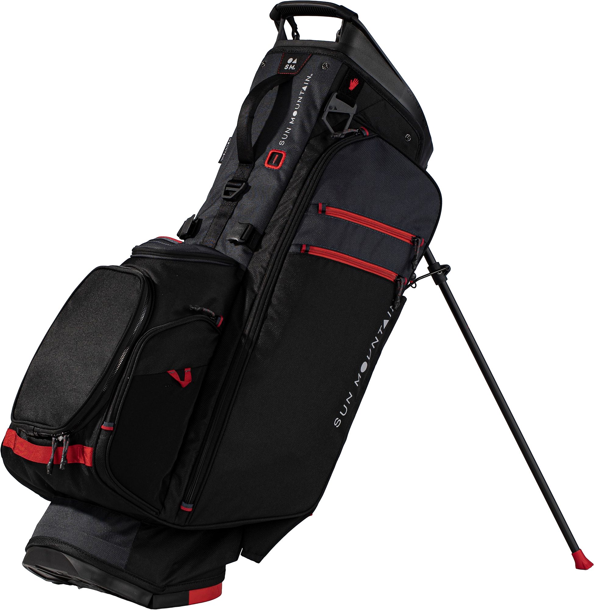 Sun Mountain Eclipse E-4.5 VLO Stand Golf Bag, Men's, Black/Steel/Red