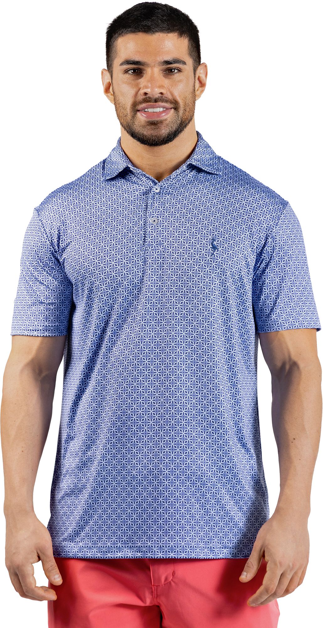 TailorByrd Men's Geo Floral Performance Polo