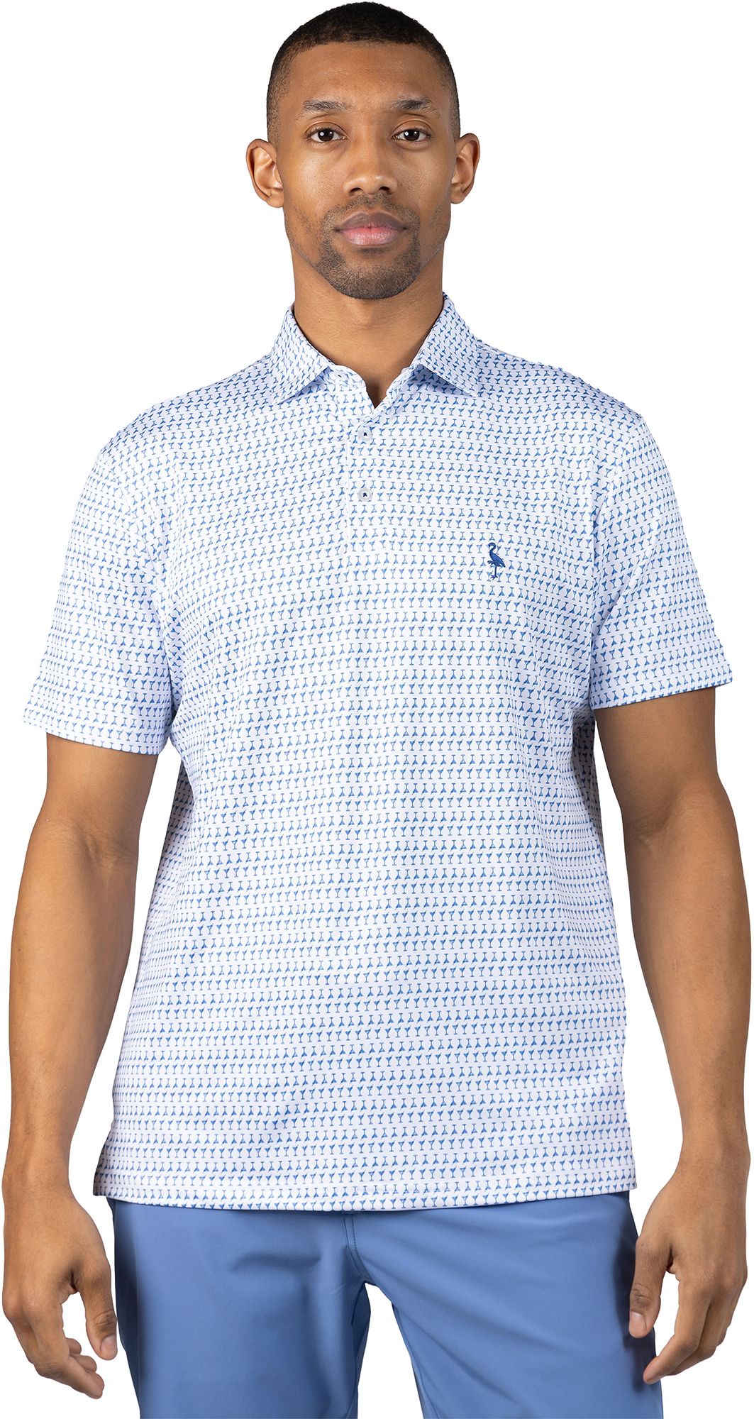 TailorByrd Men's Martini Glasses Performance Polo