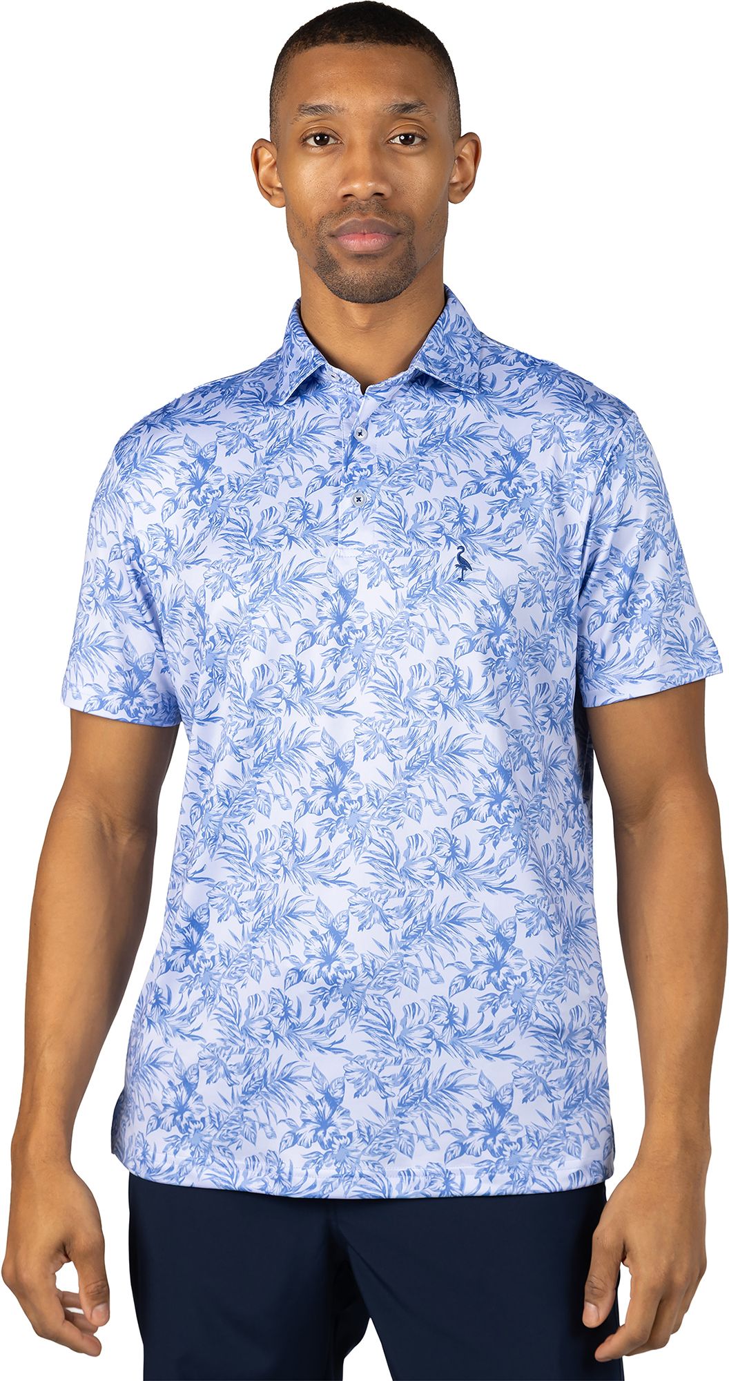 TailorByrd Men's Distressed Tropical Performance Polo