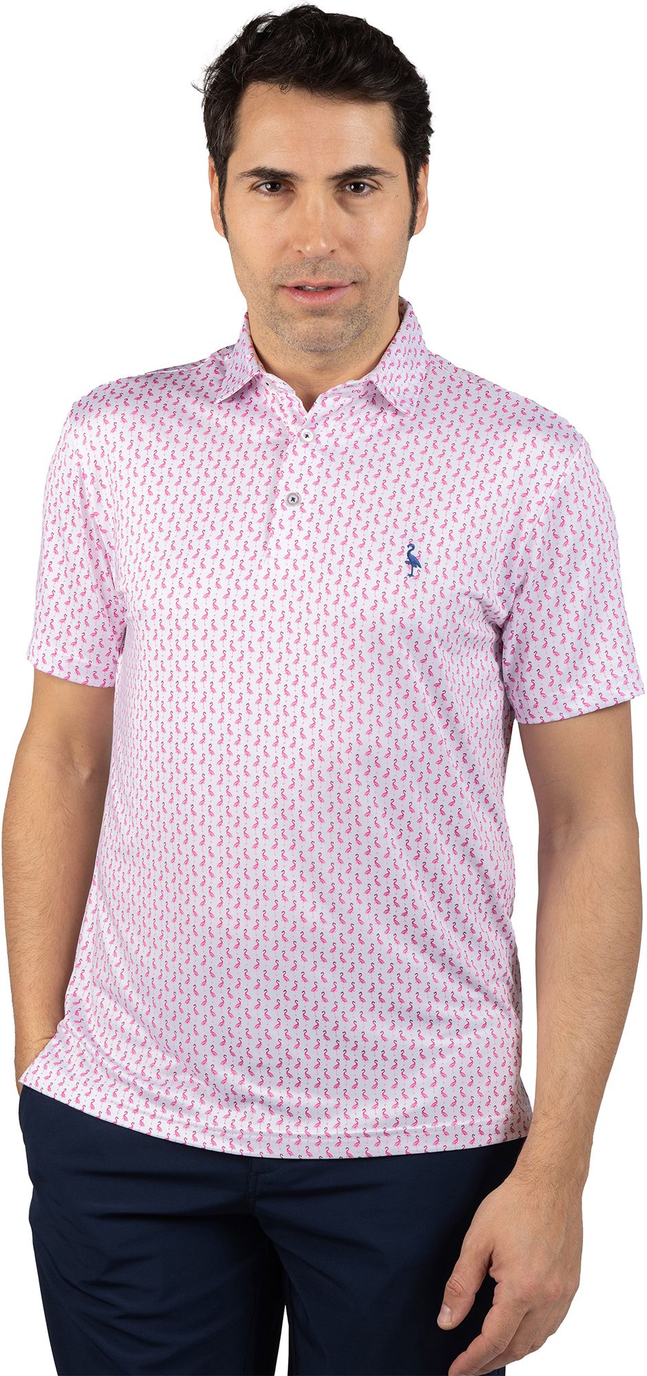TailorByrd Men's Flamingos Performance Polo