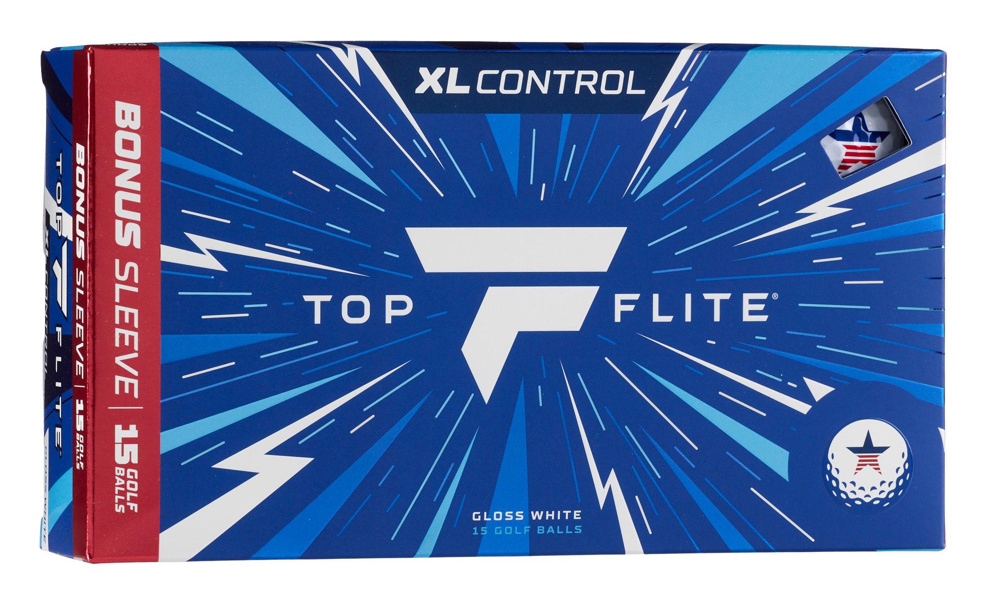 Top Flite XL Control USA Golf Balls - 15 Pack