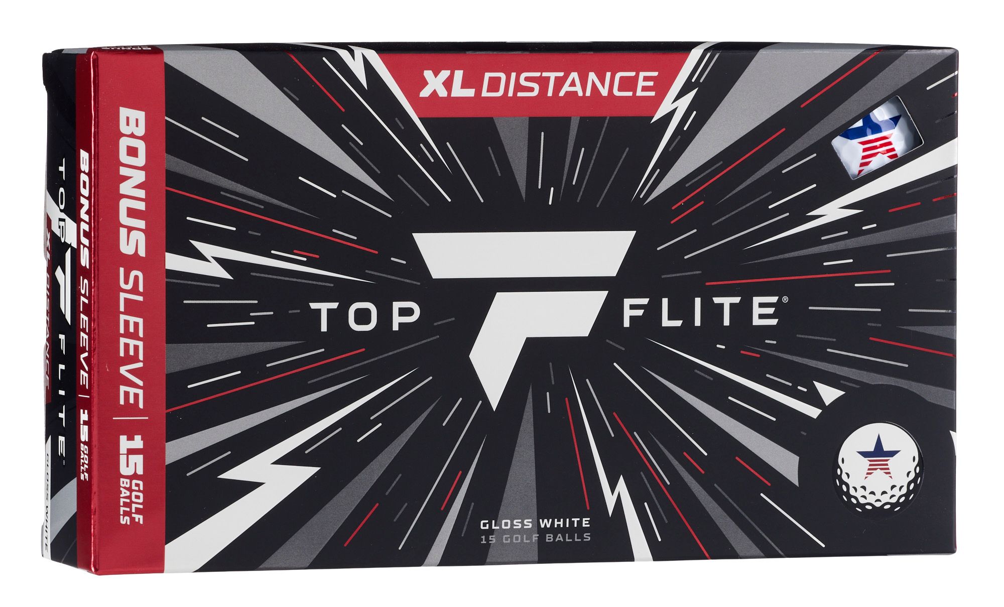 Top Flite XL Distance USA Golf Balls - 15 Pack