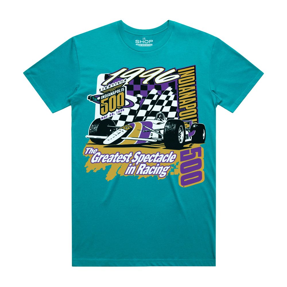 The Shop Adult Indy 500 Teal 1996 Event T-Shirt
