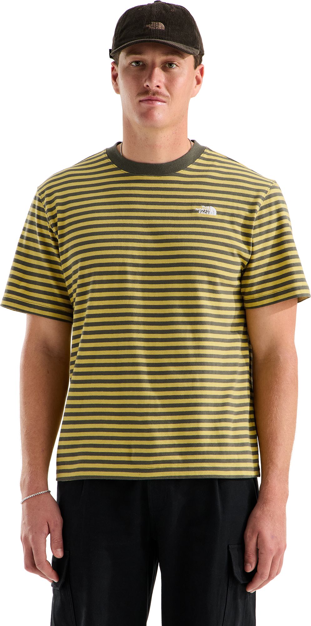 New Taupe Green Stripe