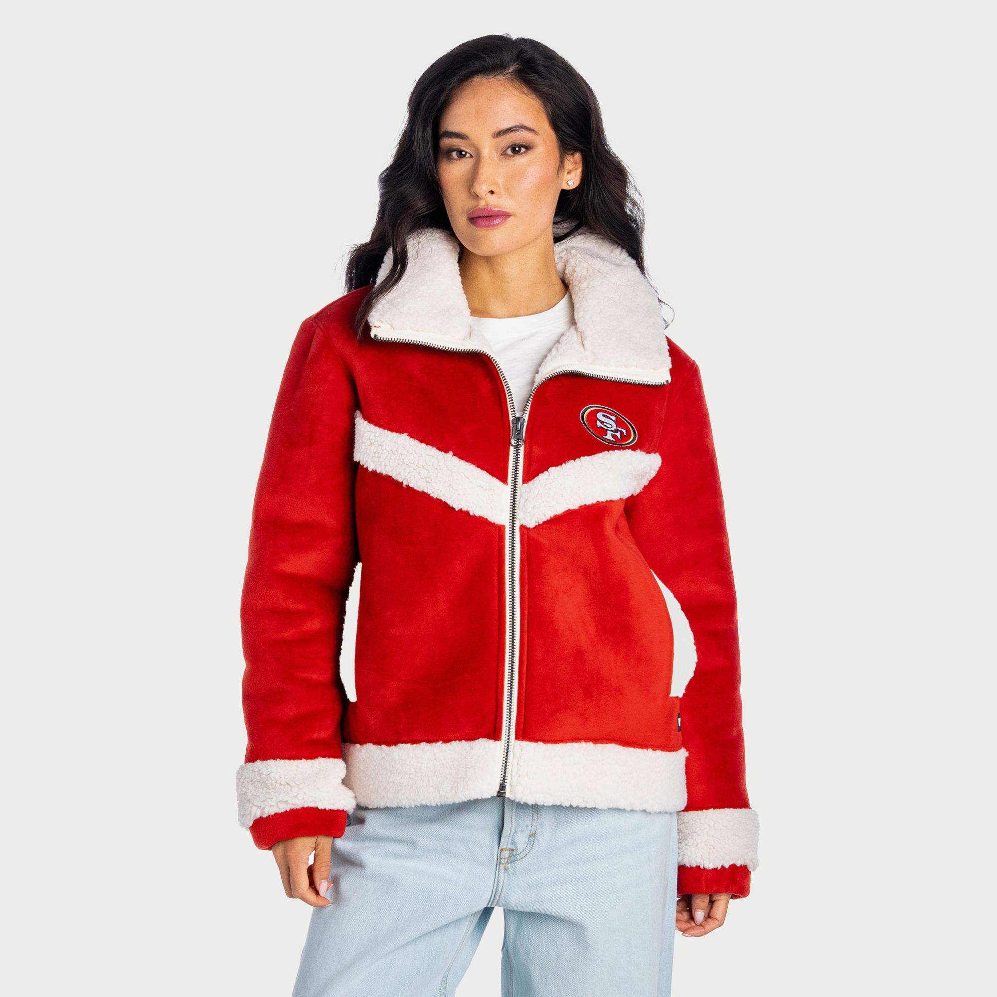 The Wild Collective Women's San Francisco 49ers Sherpa Full-Zip Jacket