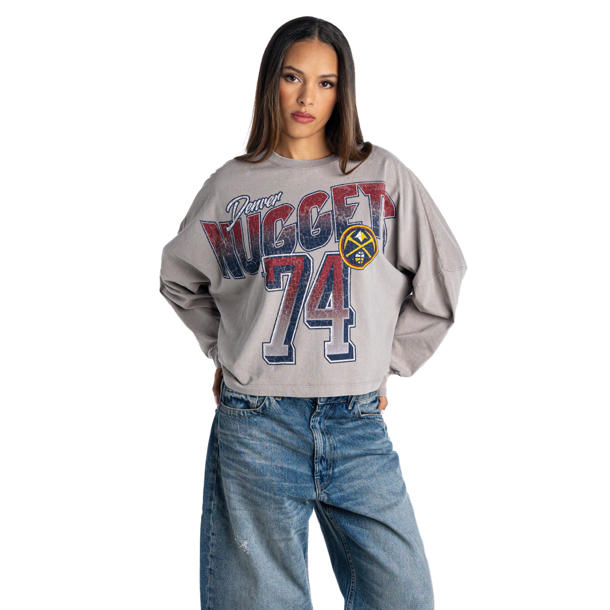 The Wild Collective Women's Denver Nuggets Heavyweight Graphic Long Sleeve Shirt