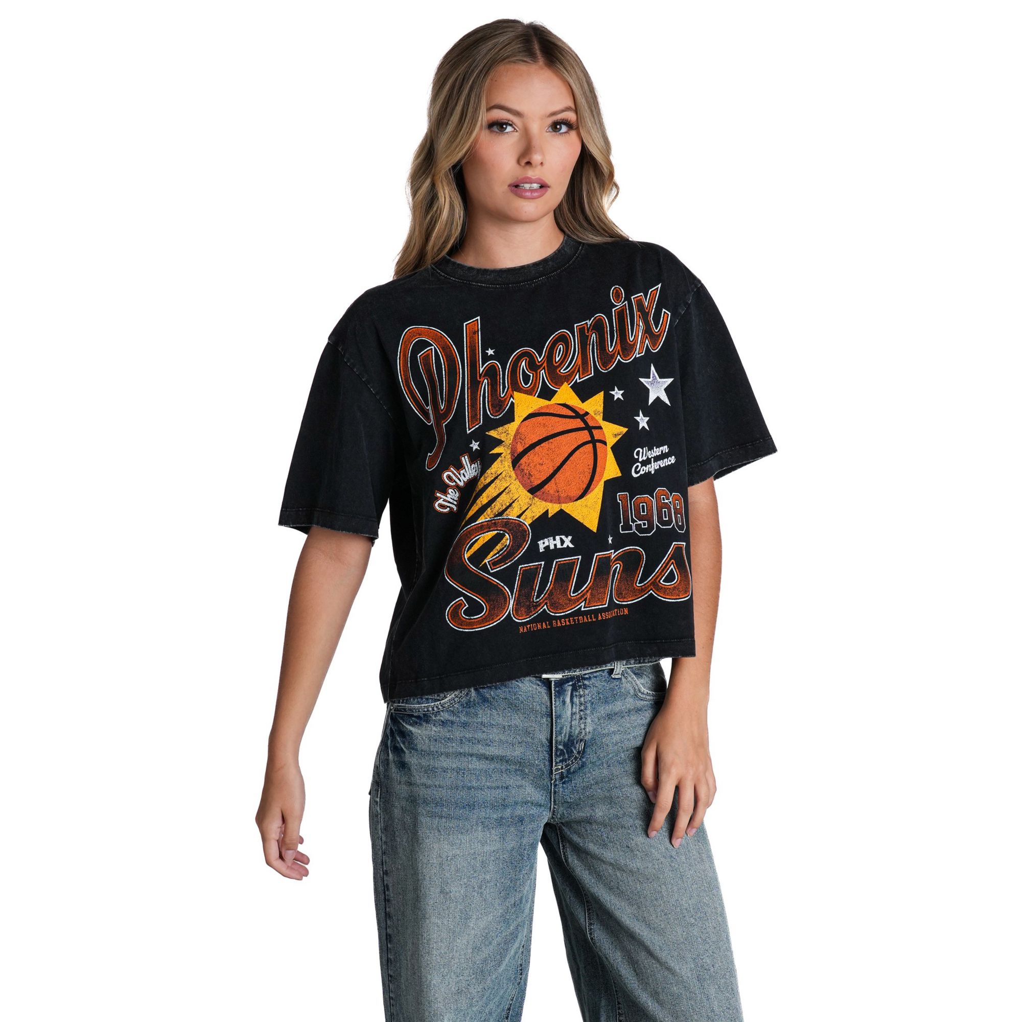 The Wild Collective Women's Phoenix Suns Washed Band Graphic T-Shirt