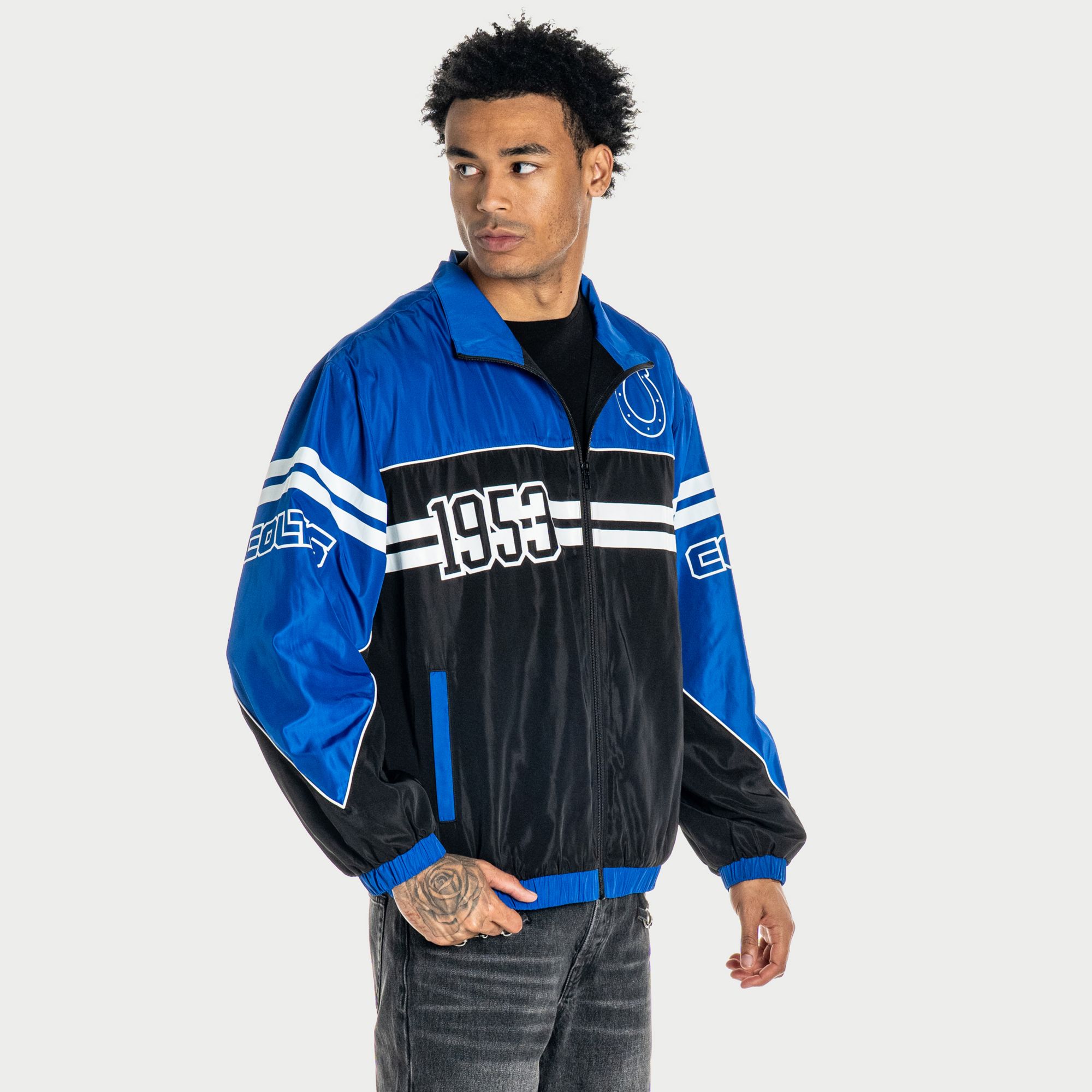 The Wild Collective Women's Indianapolis Colts Oversized Full-Zip Track Jacket