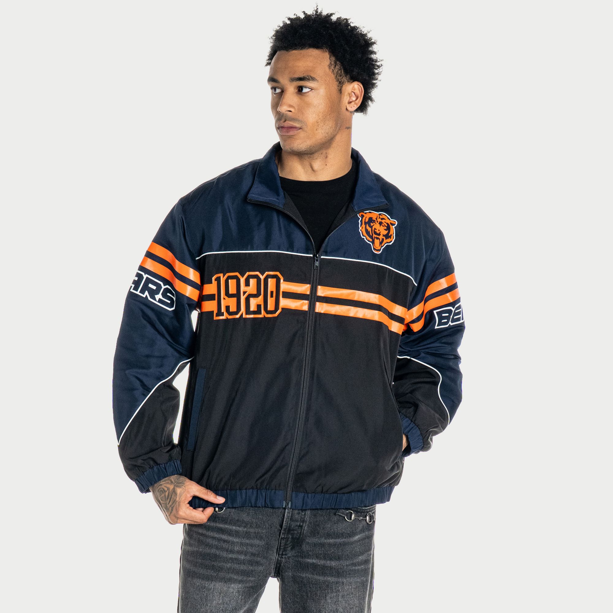 The Wild Collective Women's Chicago Bears Oversized Full-Zip Track Jacket