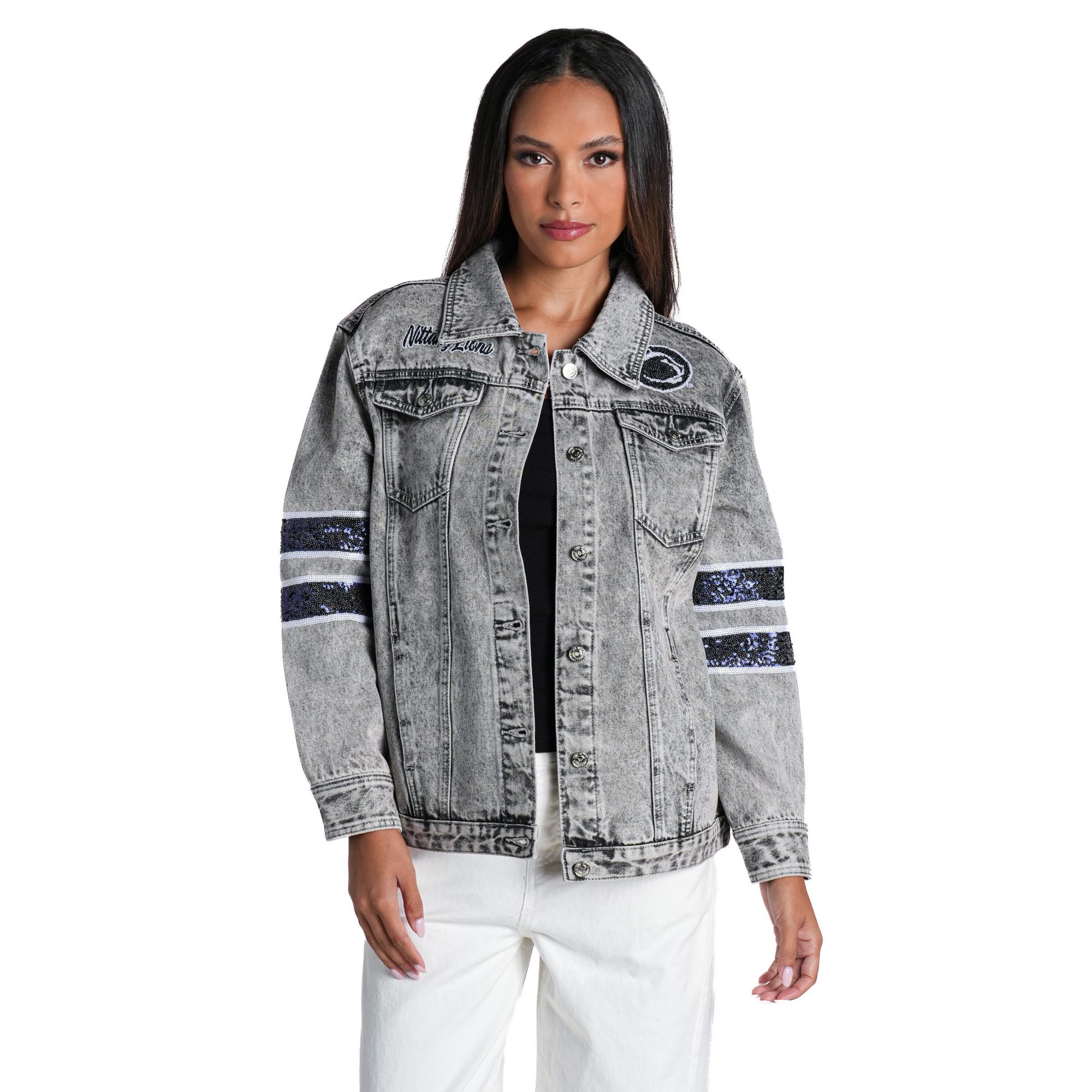 The Wild Collective Women's Penn State Nittany Lions Denim Denim Jacket
