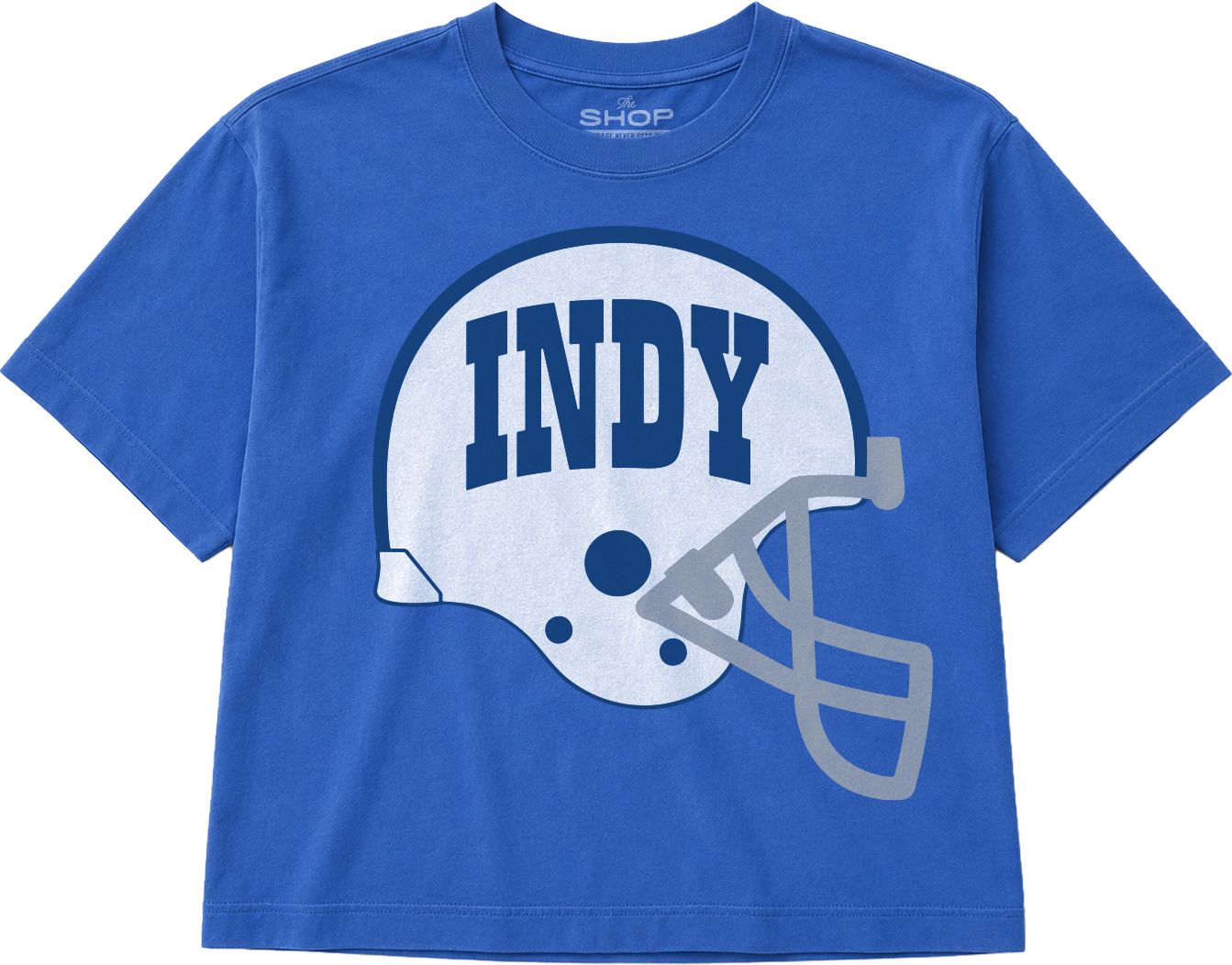 The Shop Women's Indy Football Helmet Blue T-Shirt