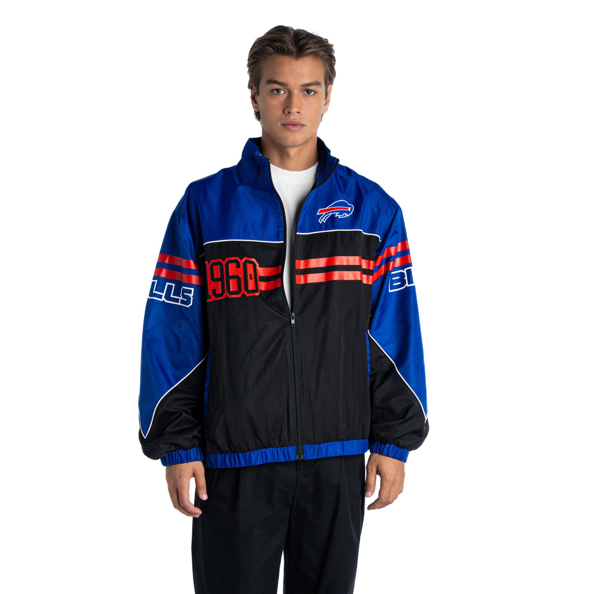The Wild Collective Women's Buffalo Bills Oversized Full-Zip Track Jacket