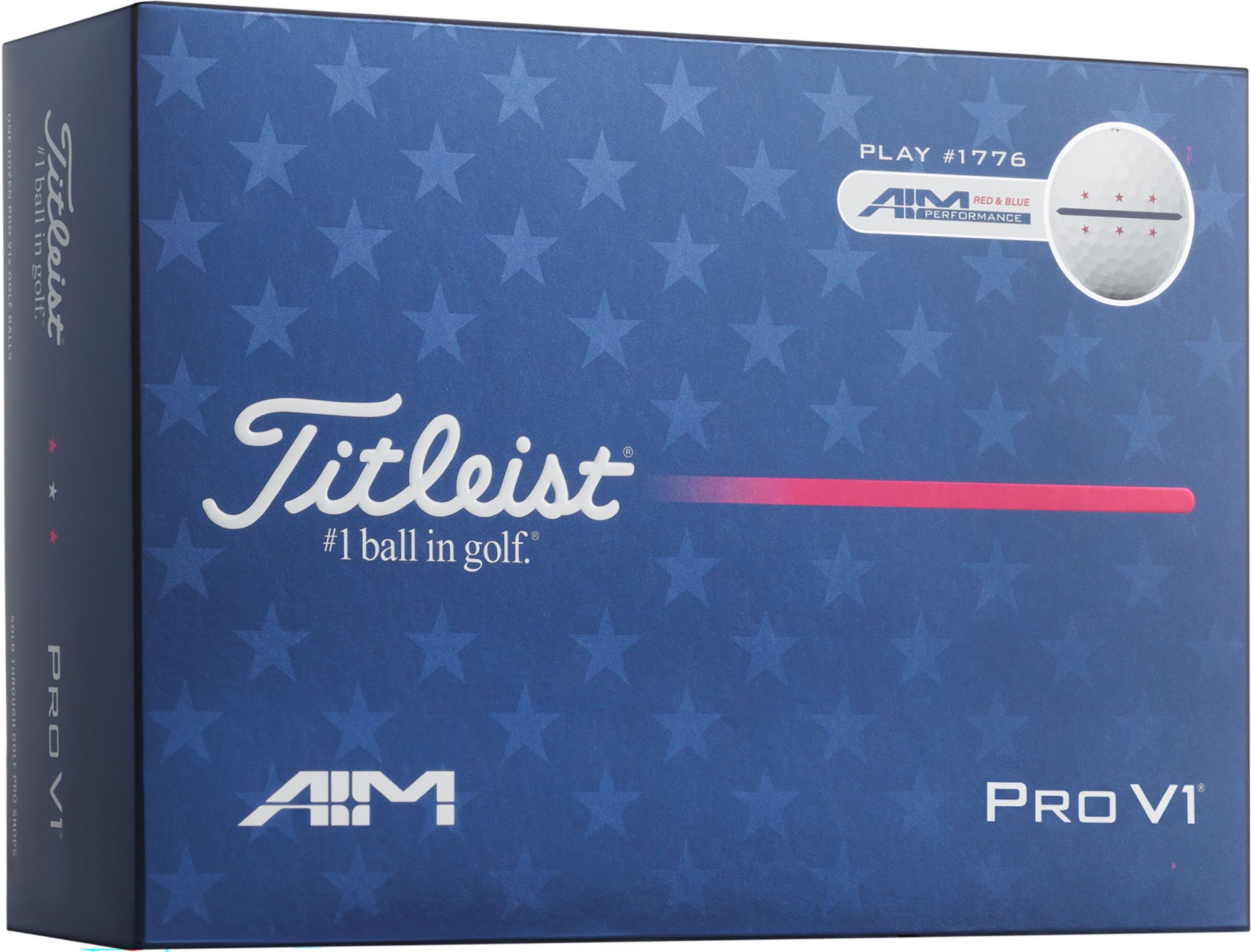 Titleist Pro V1 AIM Performance - Red, White, & Blue Golf Balls
