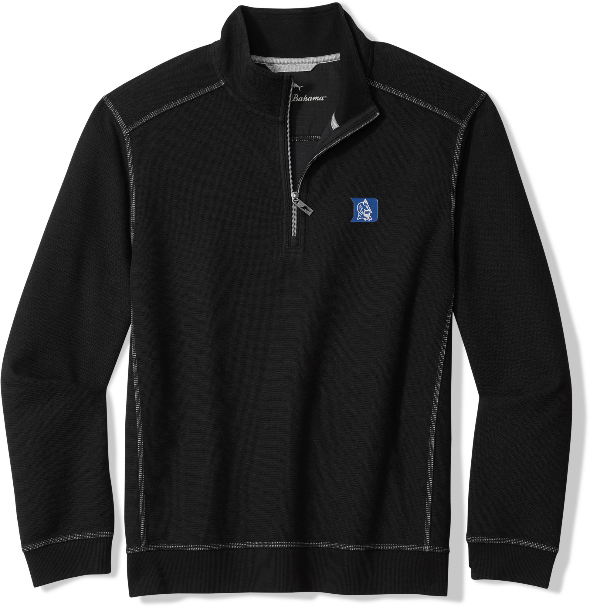Tommy Bahama Men's Duke Blue Devils Black Montego Bay 1/2 Zip Jacket
