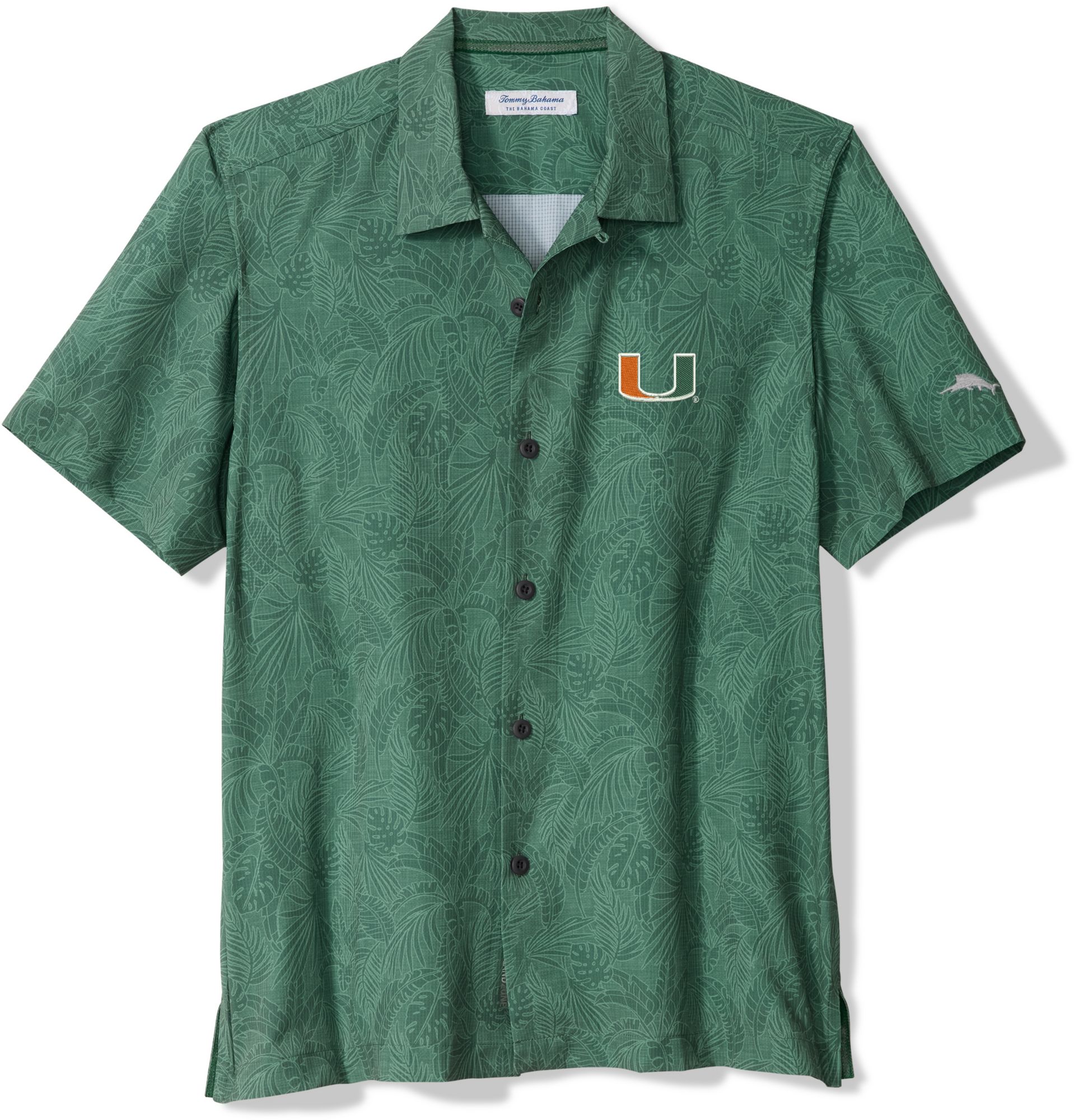 Tommy Bahama Men's Miami Hurricanes Green Saltwater Fronds T-Shirt