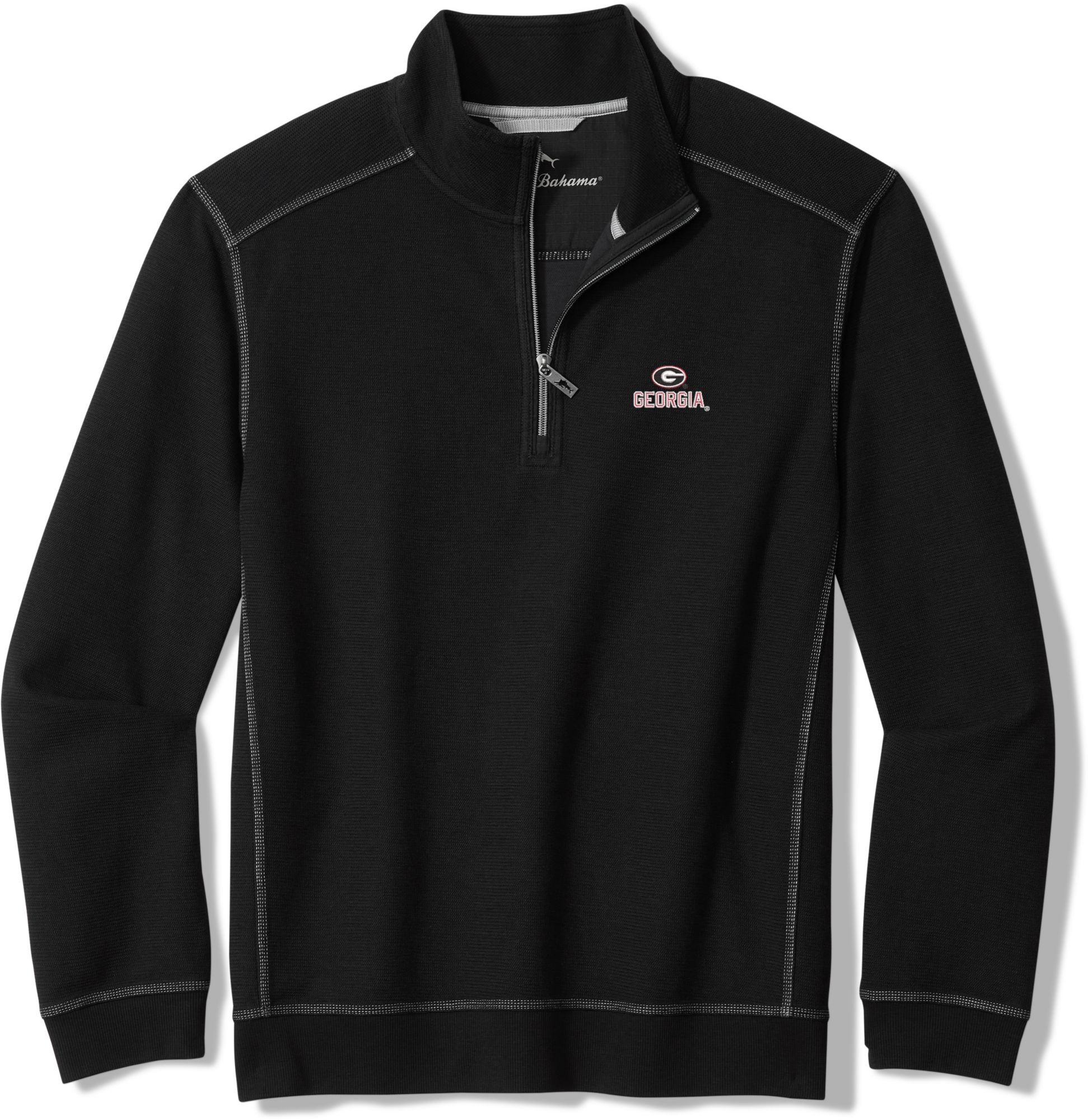 Tommy Bahama Men's Georgia Bulldogs Black Montego Bay 1/2 Zip Jacket, XXL
