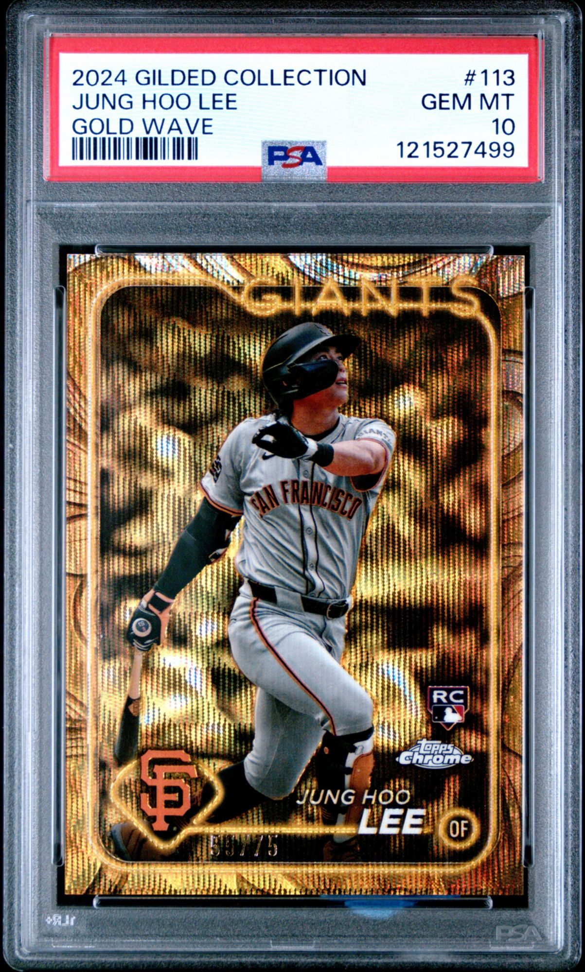 2024 Topps Gilded Collection 113 Jung Hoo Lee Gold Wave PSA 10