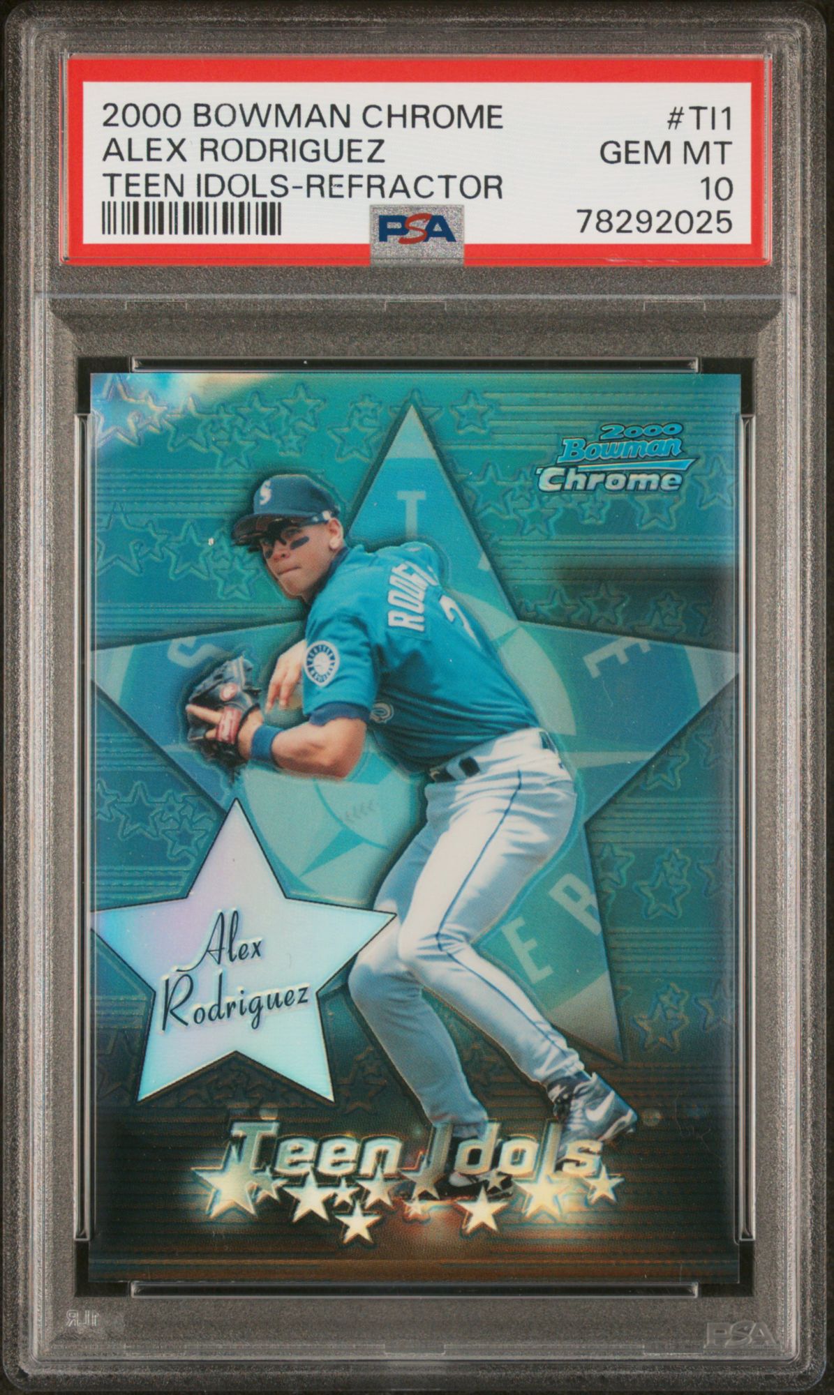 2000 Bowman Chrome Teen Idols TI1 Alex Rodriguez Refractor PSA 10