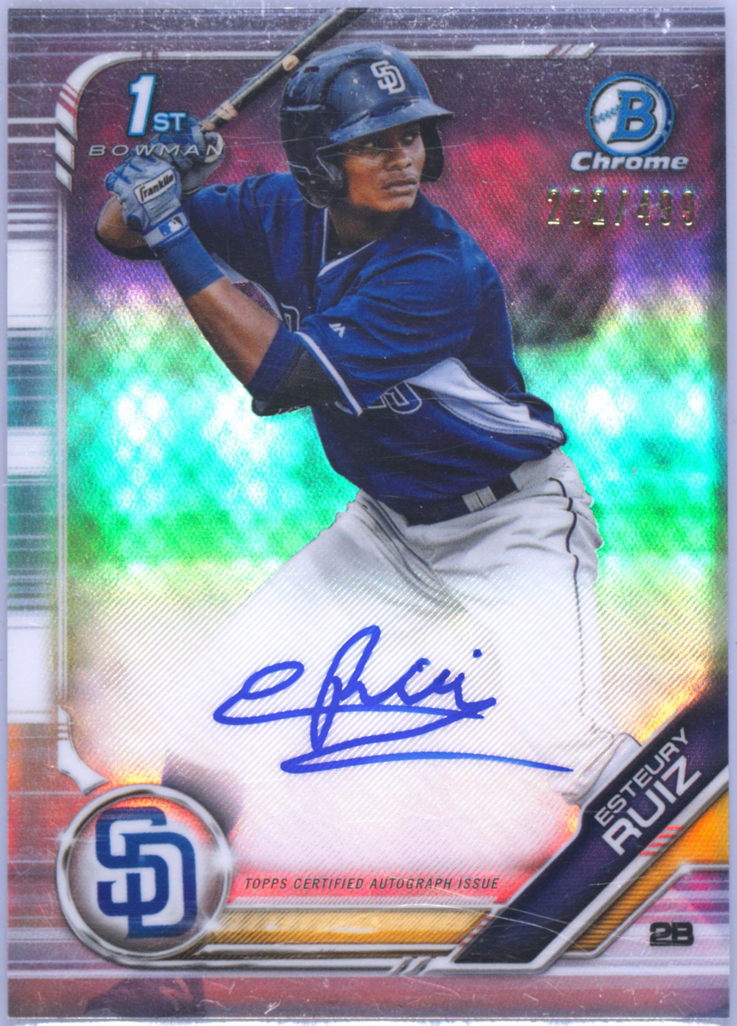 2019 Bowman Prospect Autographs Chrome ER Esteury Ruiz Refractor PSA 10