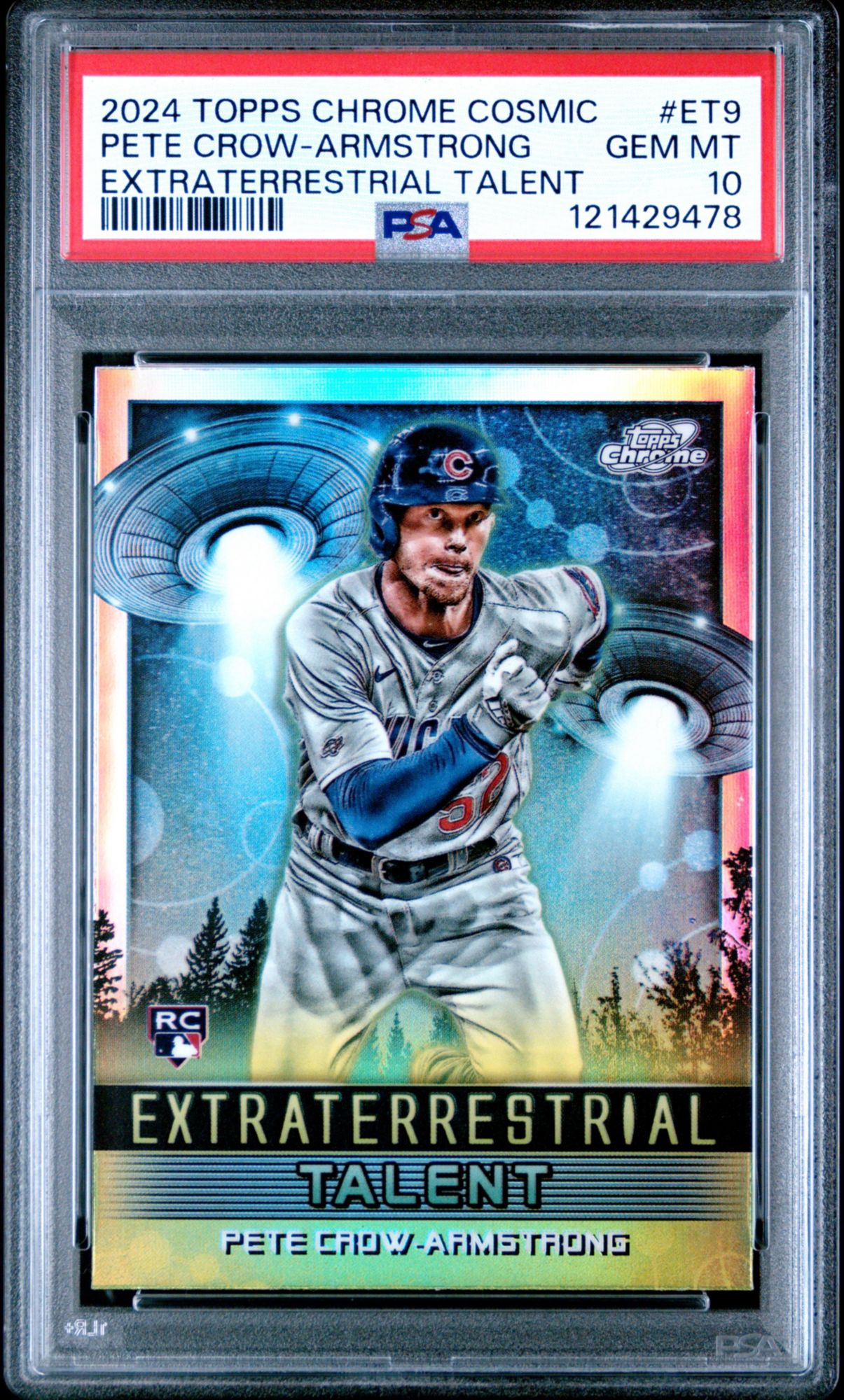 2024 Topps Cosmic Chrome Extraterrestrial Talent ET9 Pete Crow-Armstrong PSA 10