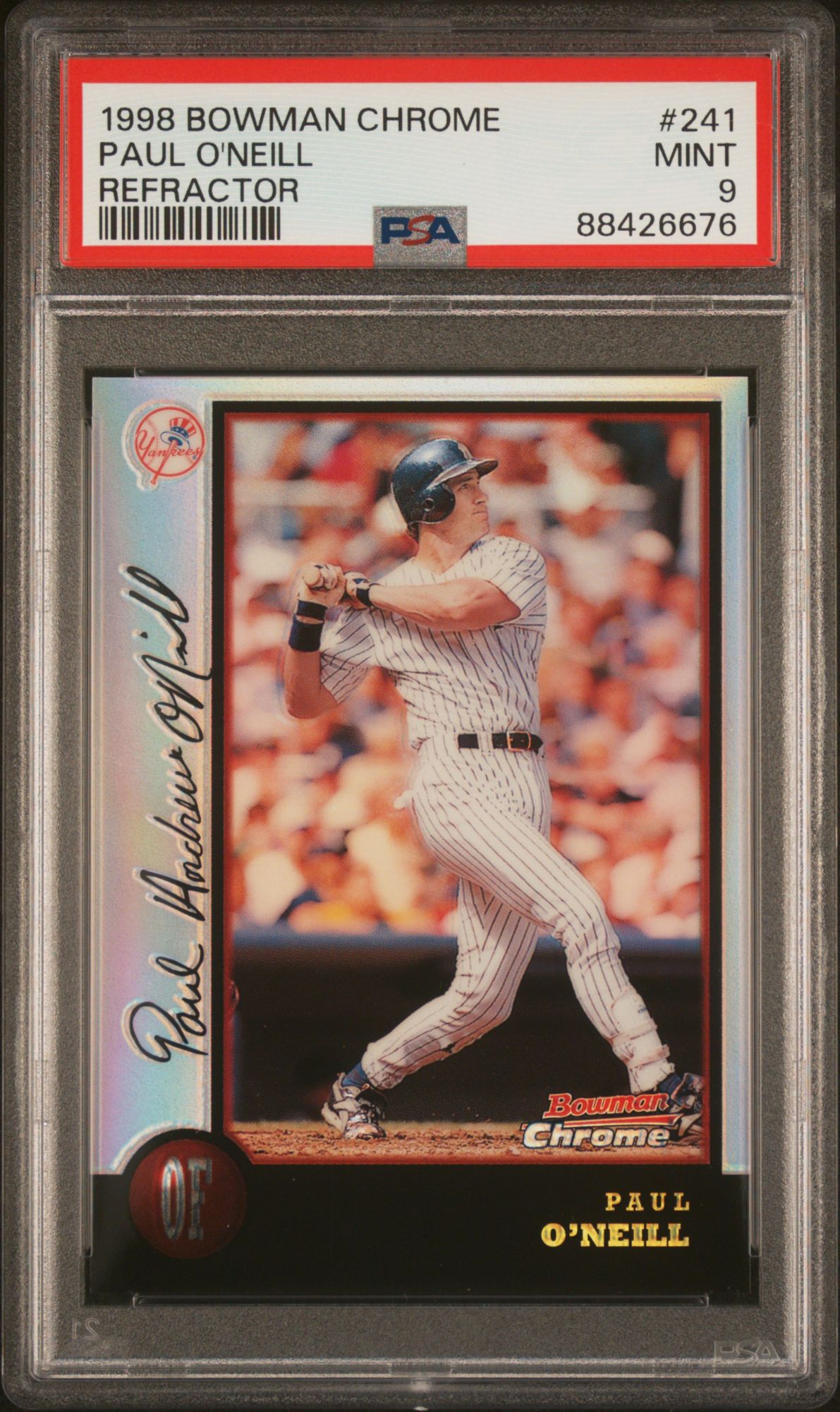 1998 Bowman Chrome 241 Paul O'Neill Refractor PSA 9