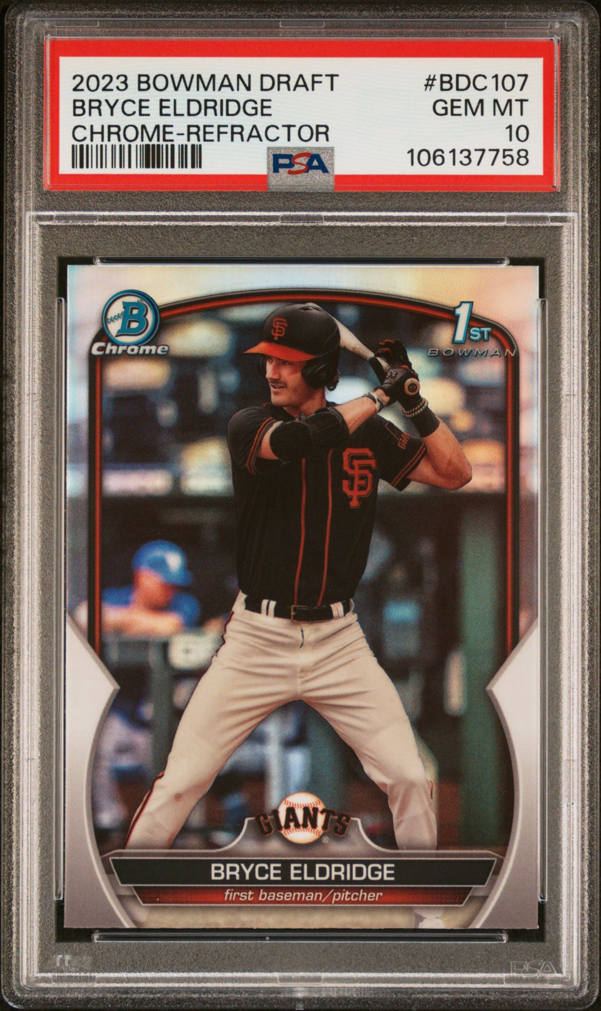 2023 Bowman Draft BDC107 Bryce Eldridge Chrome-Refractor PSA 10