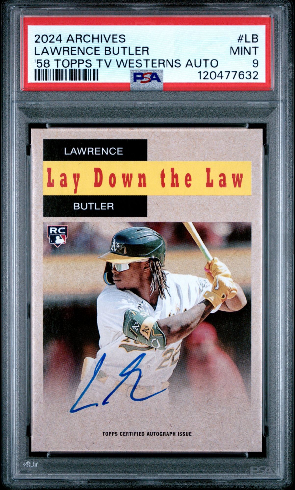 2024 Topps Archives 1958 Topps TV Westerns Autograph LB Lawrence Butler PSA 9