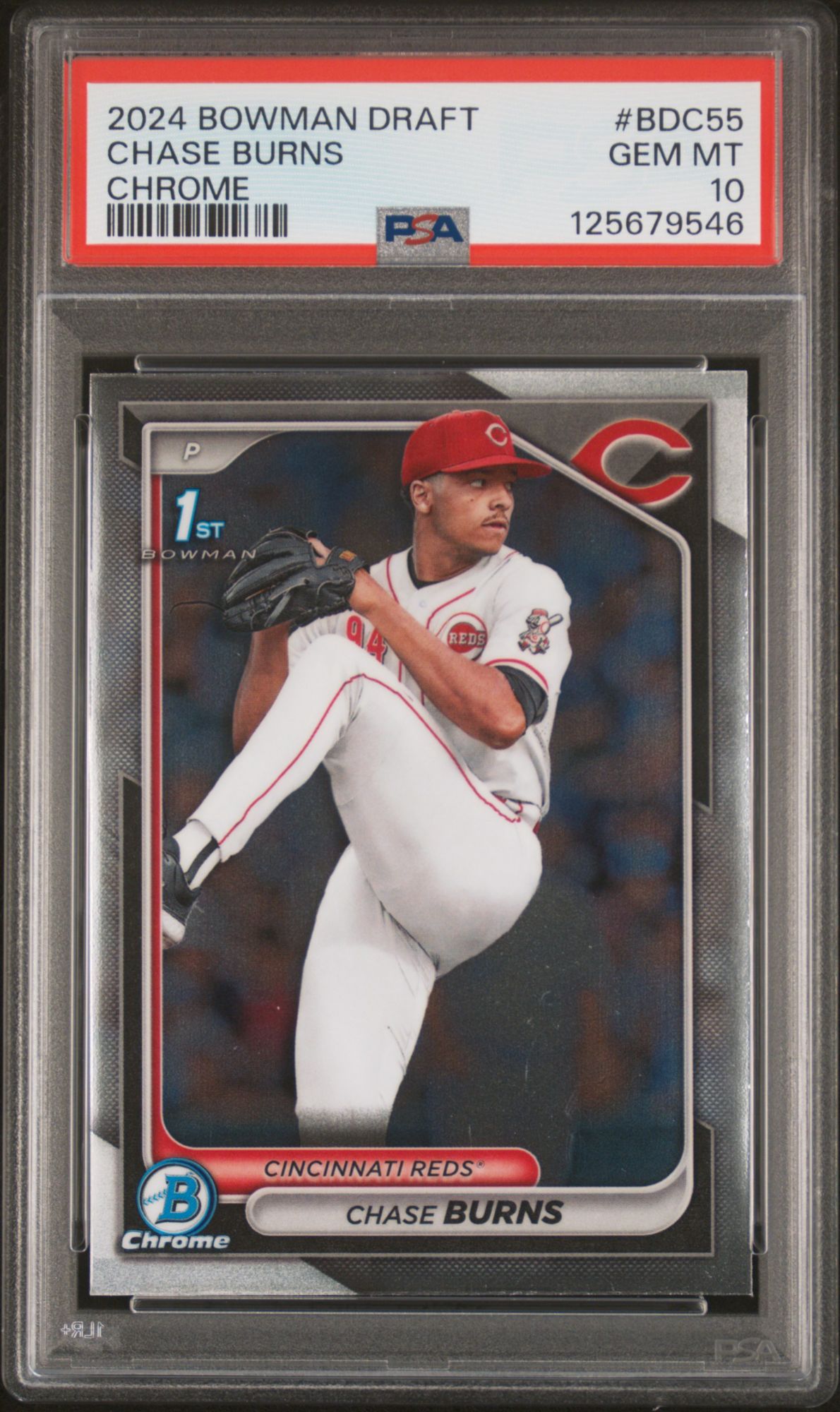 2024 Bowman Draft BDC55 Chase Burns Chrome PSA 10